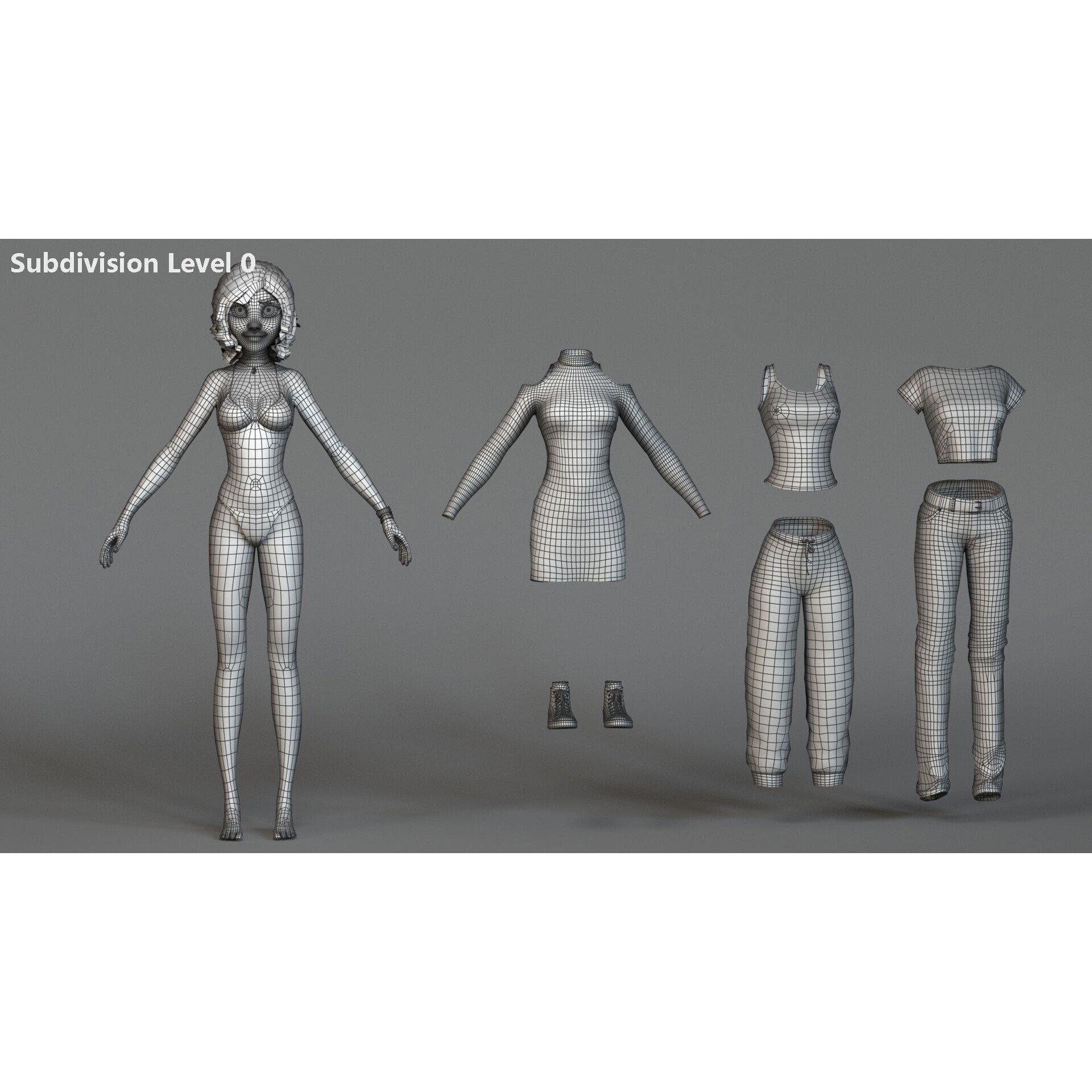 Hana Cartoon Girl - Low-Poly Game-Ready 3D Model - View 28