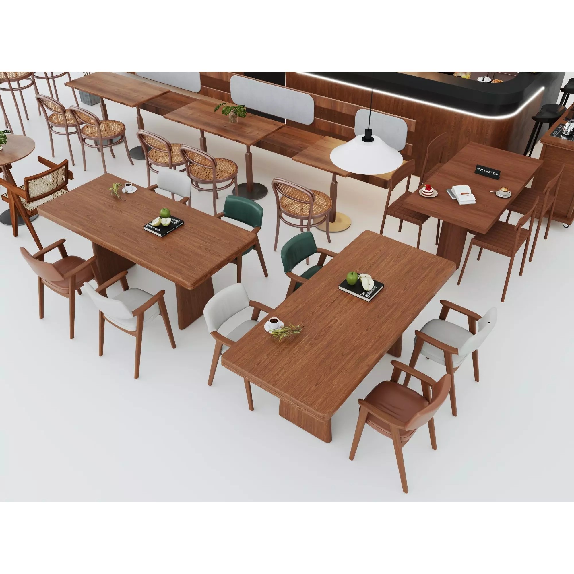 Modern Coffee Shop Interior - Low-Poly Game-Ready 3D Model - View 6