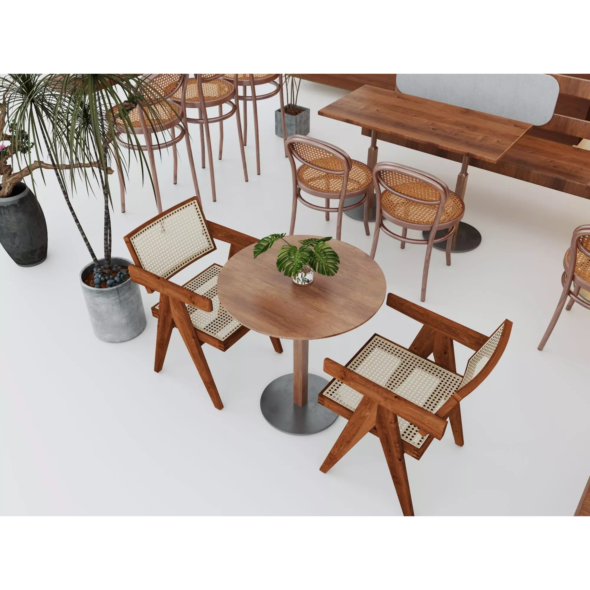 Modern Coffee Shop Interior - Low-Poly Game-Ready 3D Model - View 7