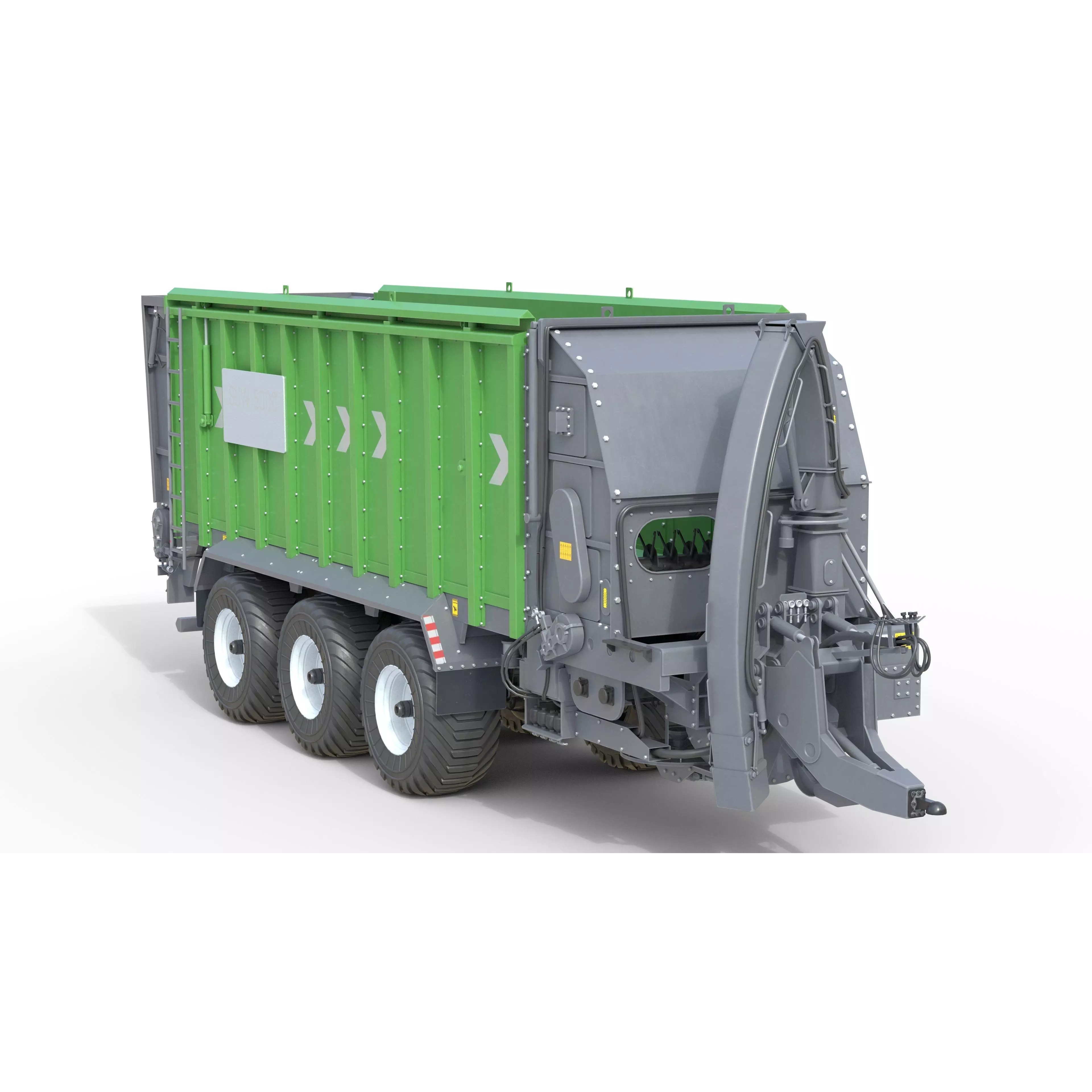 Dump Trailer 3D Model – Low Poly PBR Asset for Games, FBX, Blender - View 12