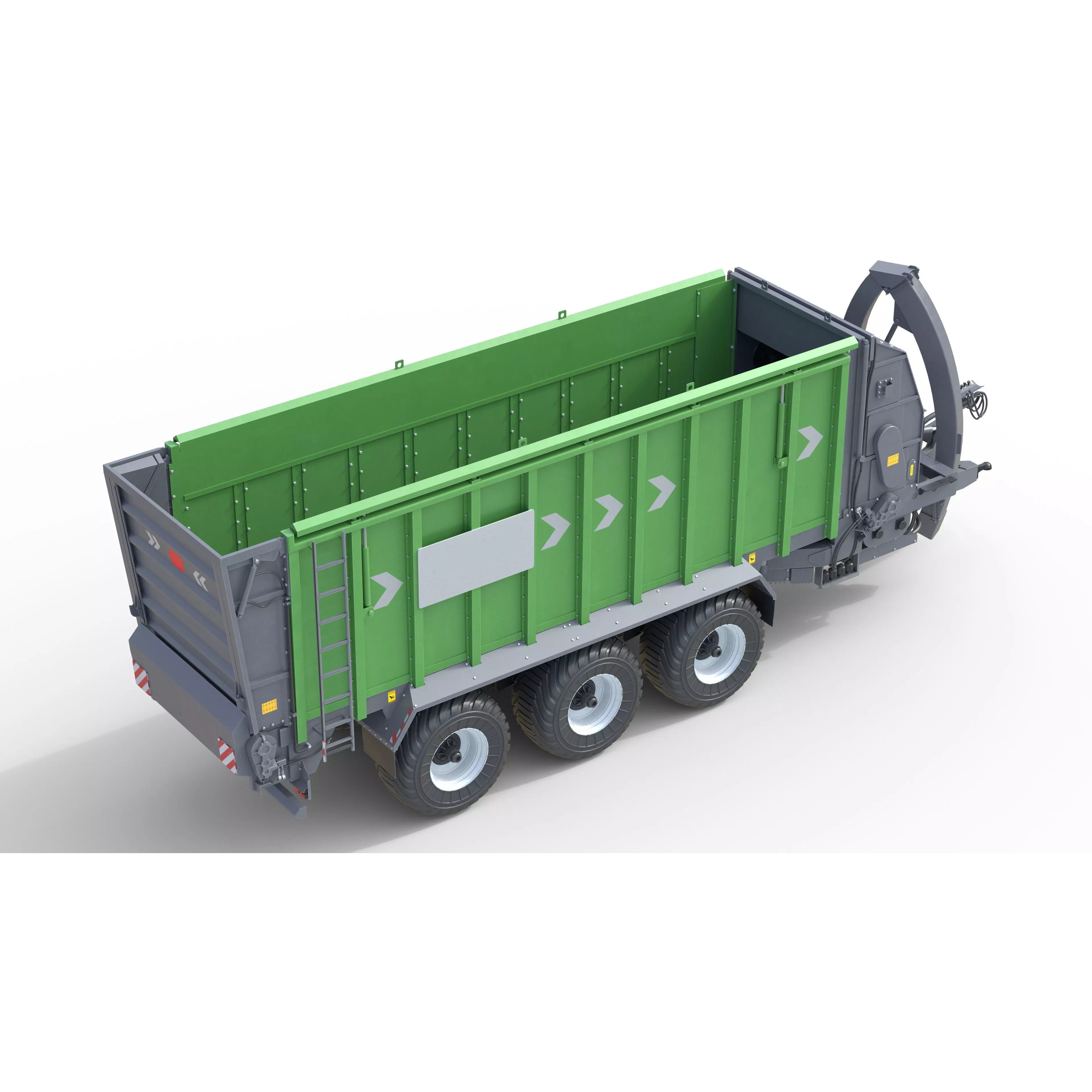 Dump Trailer 3D Model – Low Poly PBR Asset for Games, FBX, Blender - View 3