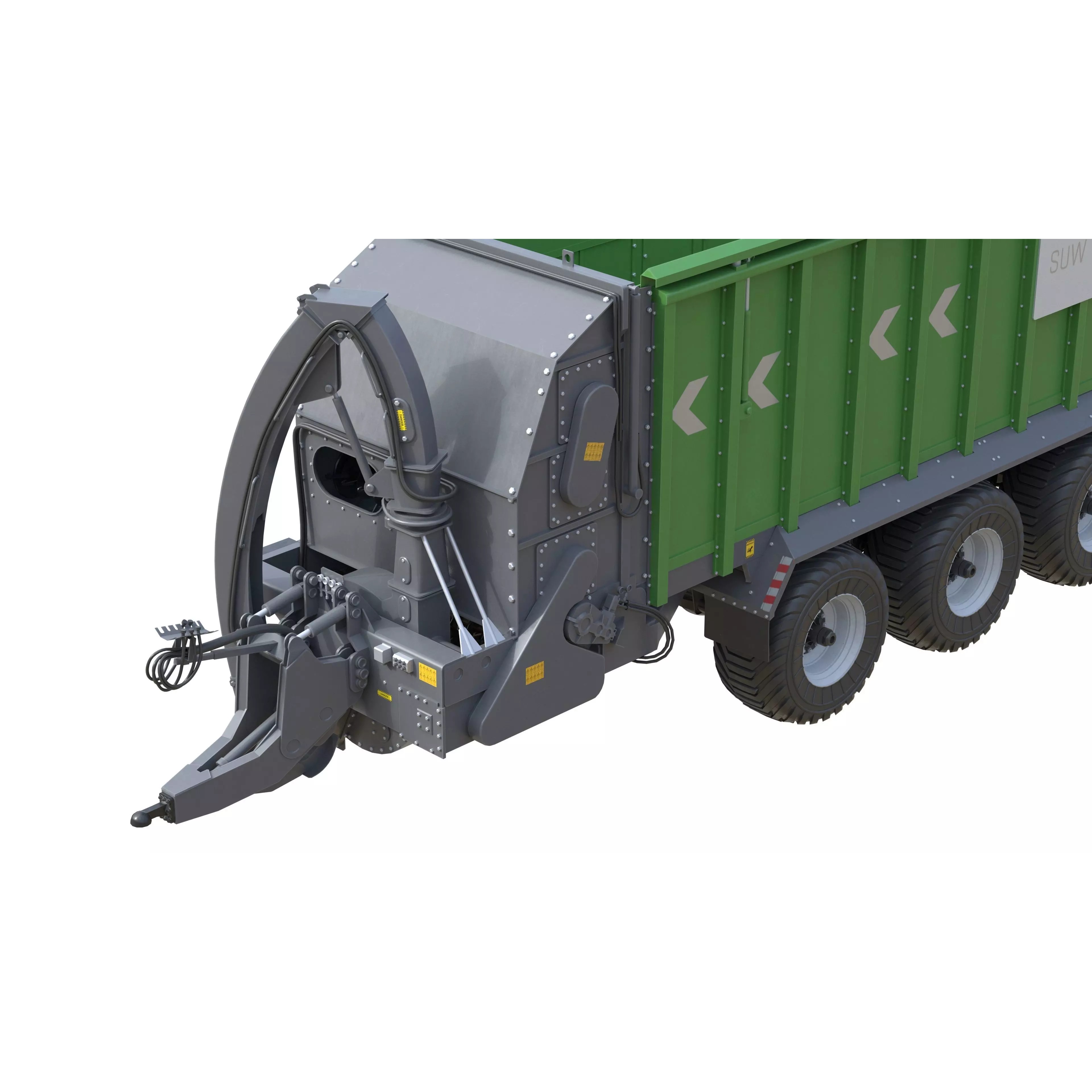 Dump Trailer 3D Model – Low Poly PBR Asset for Games, FBX, Blender - View 8
