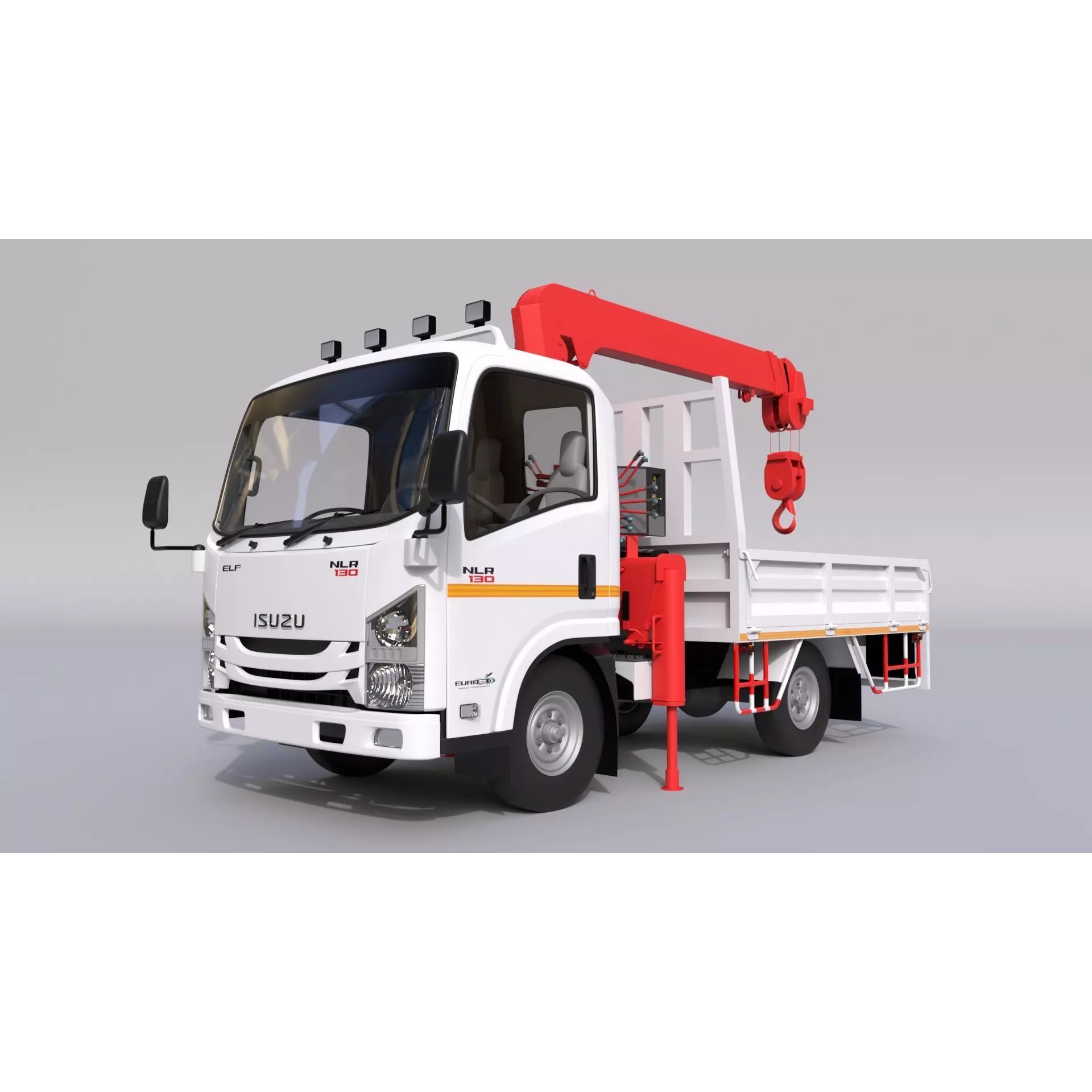 ISUZU NLR130 3D Model – High Detail Truck Asset, FBX, OBJ - View 2