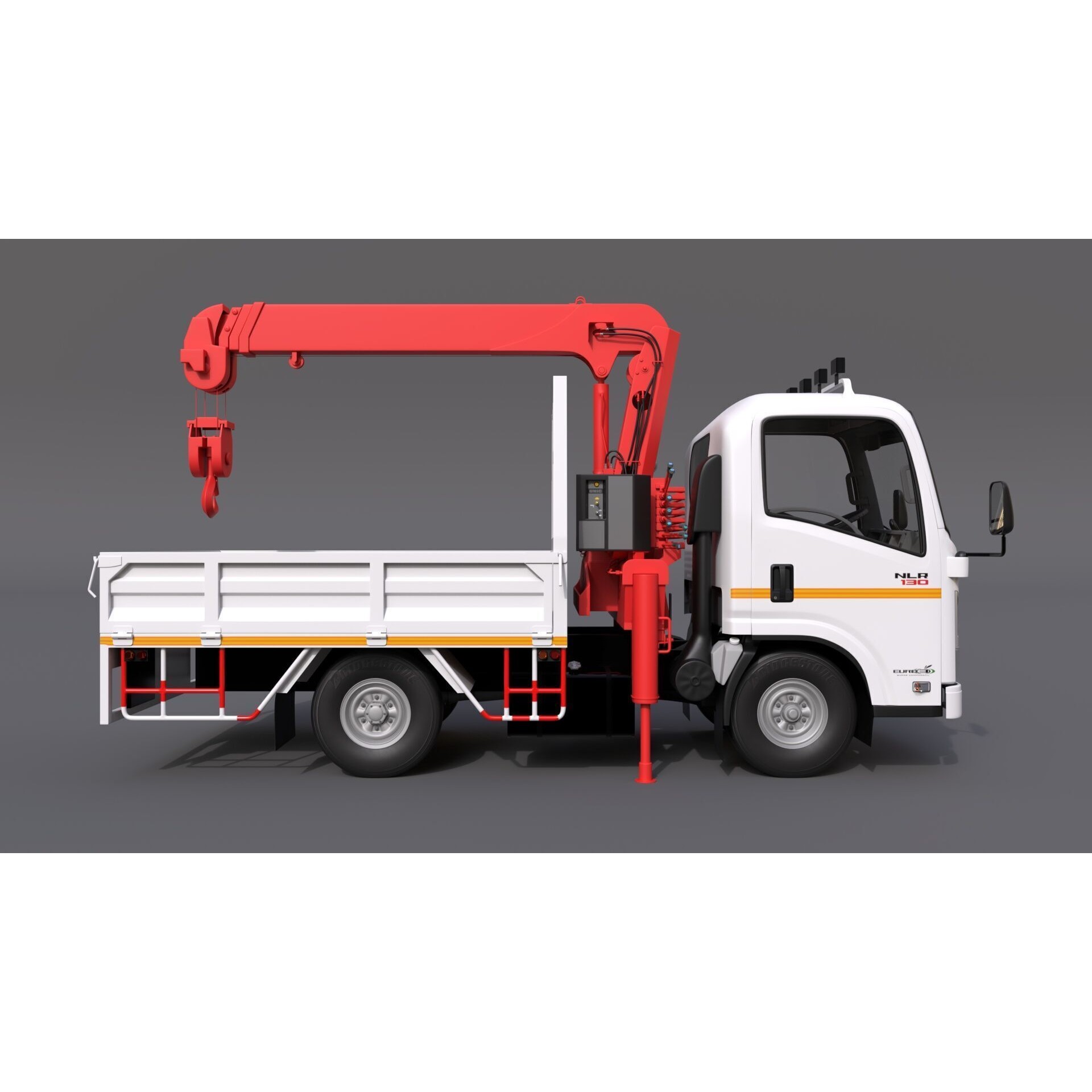 ISUZU NLR130 3D Model – High Detail Truck Asset, FBX, OBJ - View 8