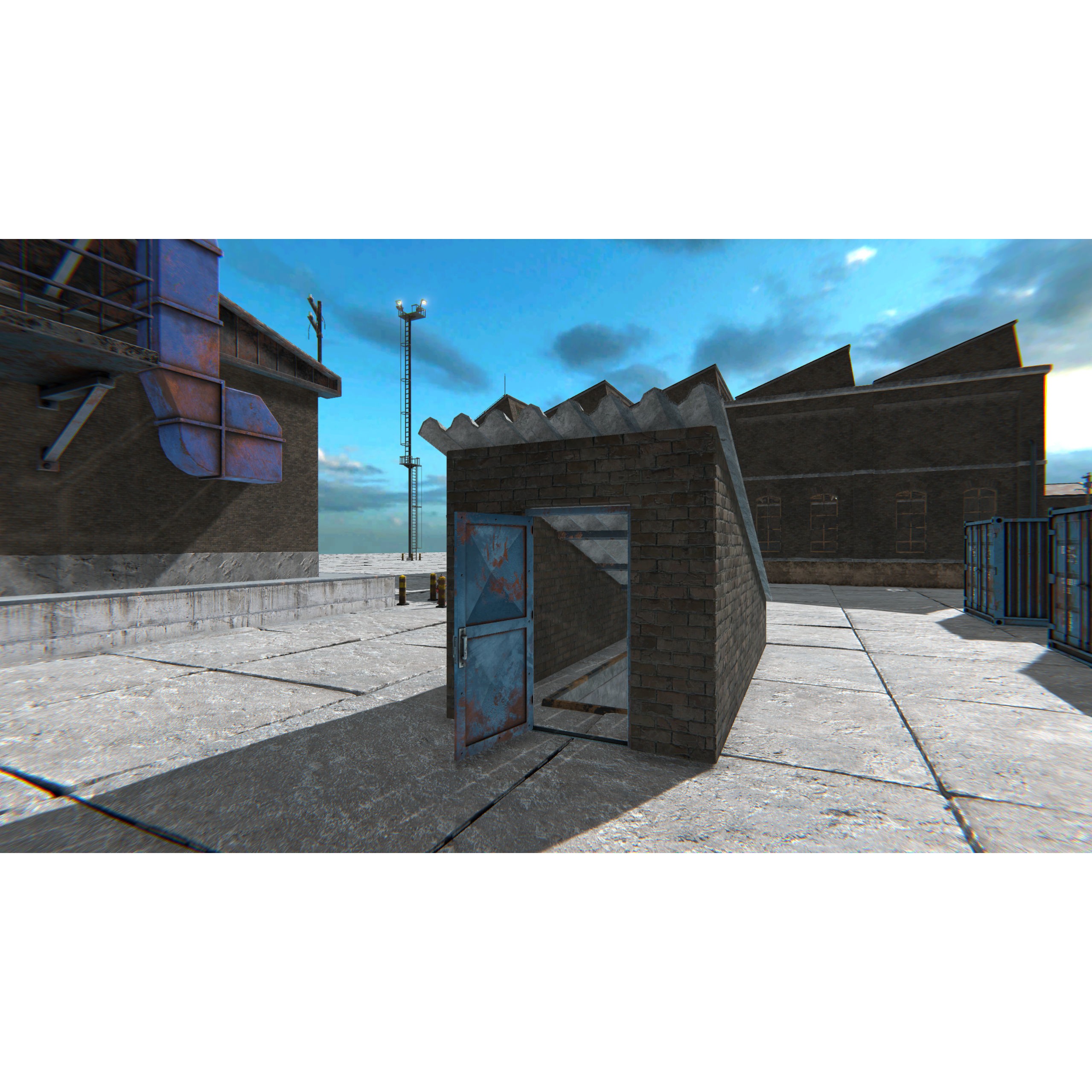 Old Factory 3D Model – Low Poly Industrial Asset with Interior - View 11