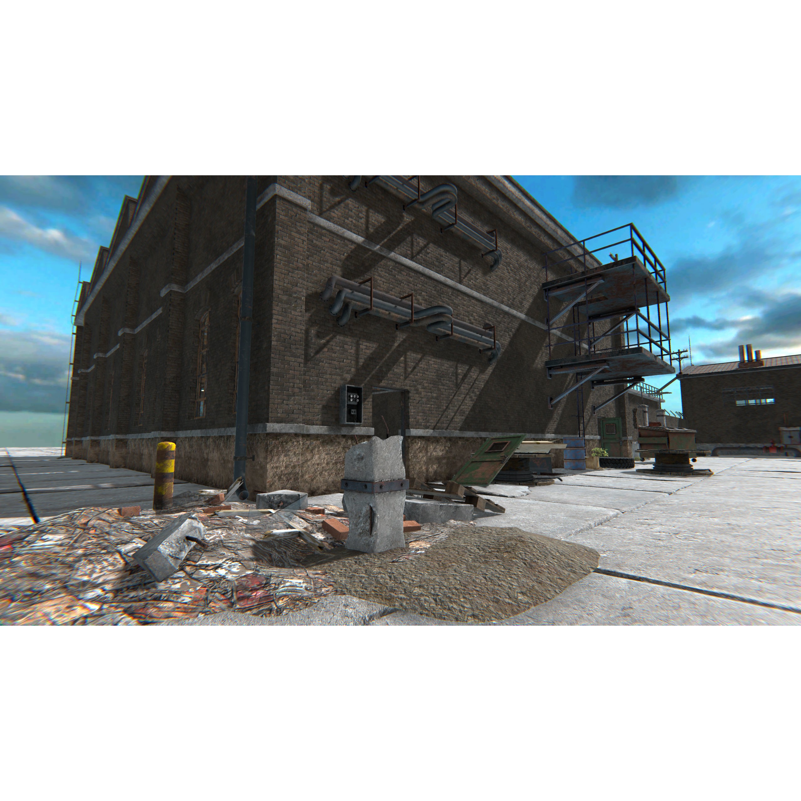 Old Factory 3D Model – Low Poly Industrial Asset with Interior - View 13