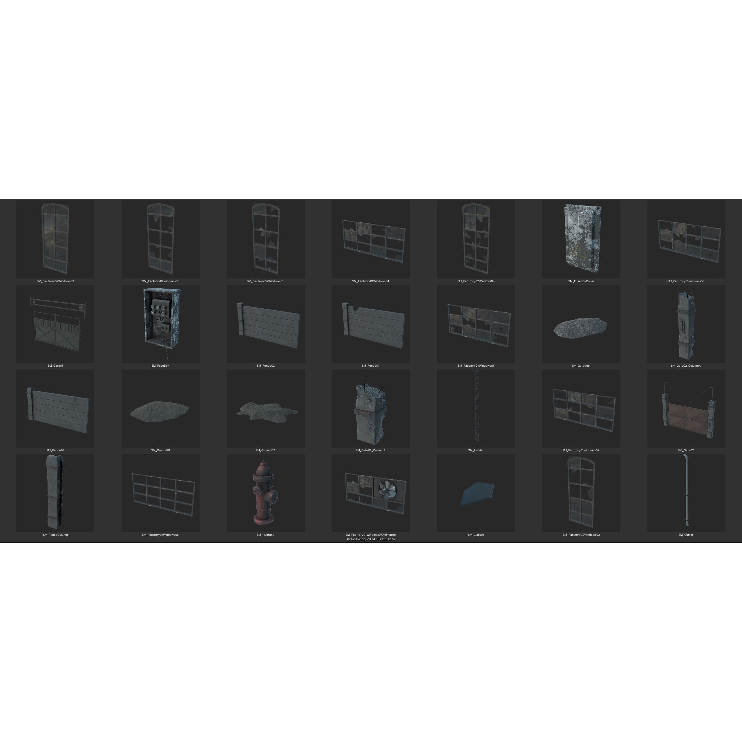 Old Factory 3D Model – Low Poly Industrial Asset with Interior - View 28
