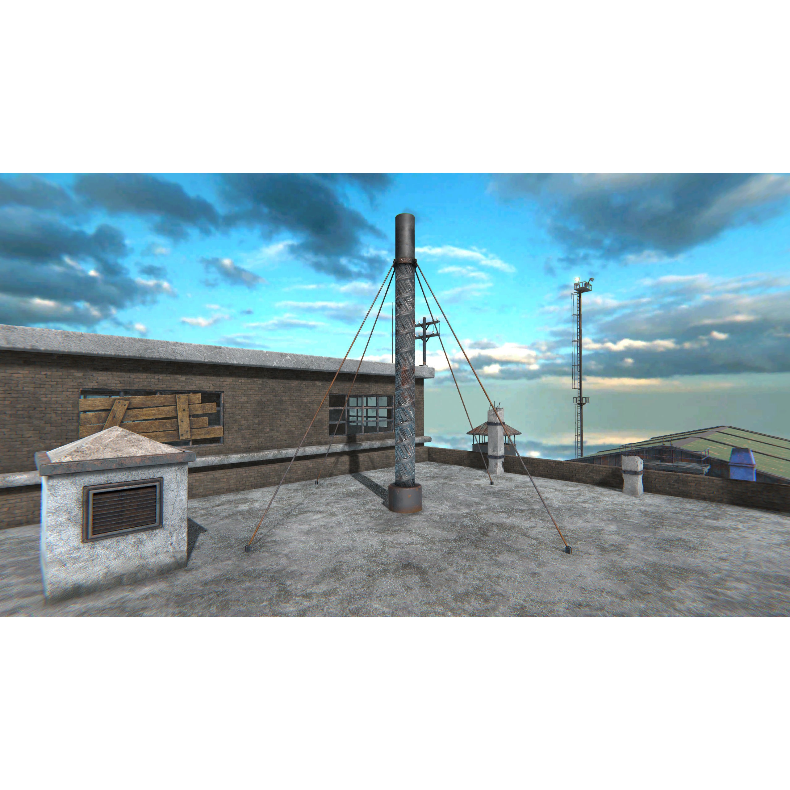 Old Factory 3D Model – Low Poly Industrial Asset with Interior - View 9