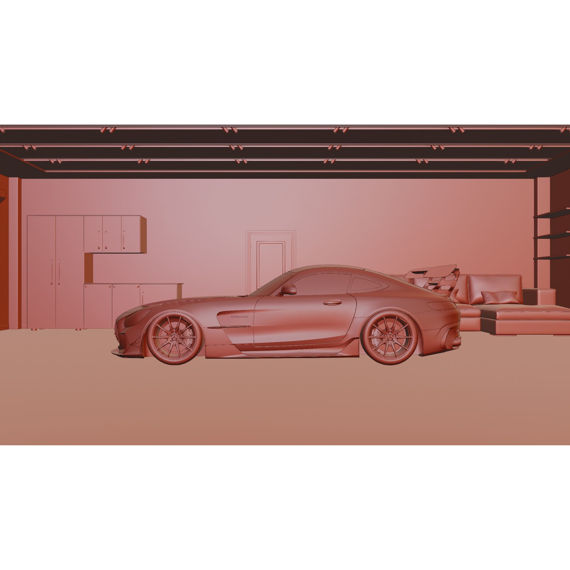 Realistic Garage 3D Model – Low Poly PBR Asset for Blender - View 14