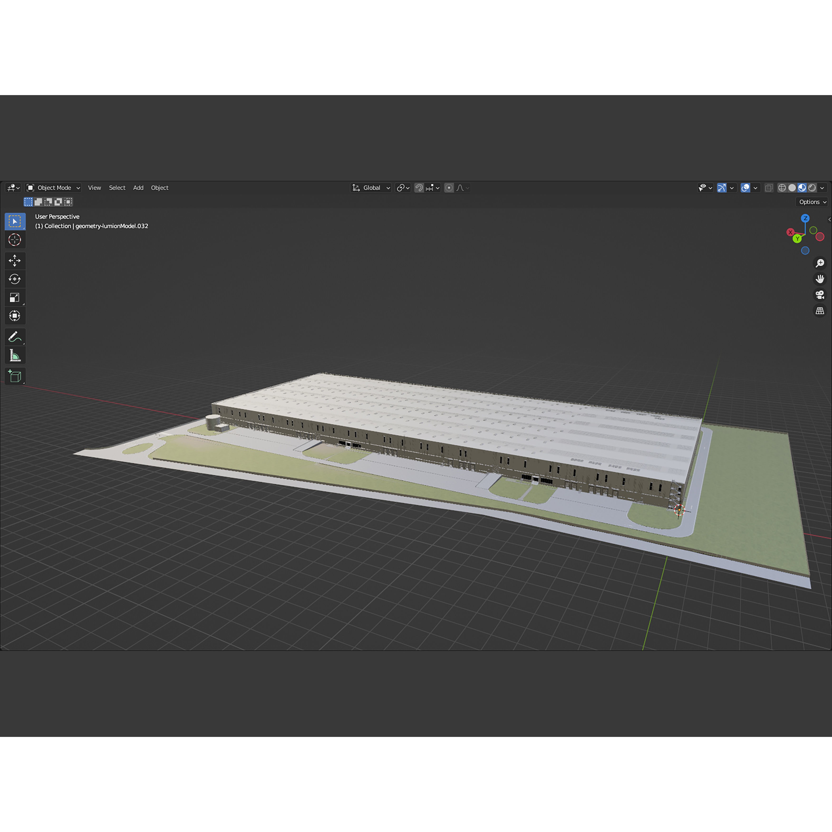 Industrial Hall 3D Model – Revit Family with PBR Textures, FBX
