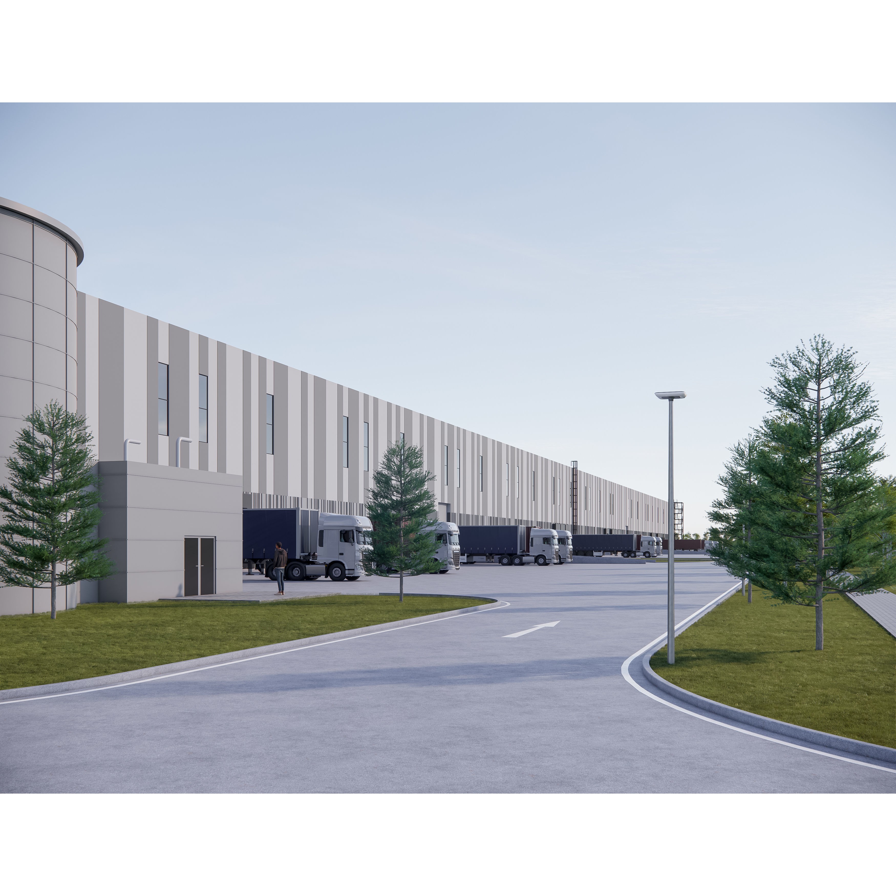 Industrial Hall 3D Model – Revit Family with PBR Textures, FBX - View 3