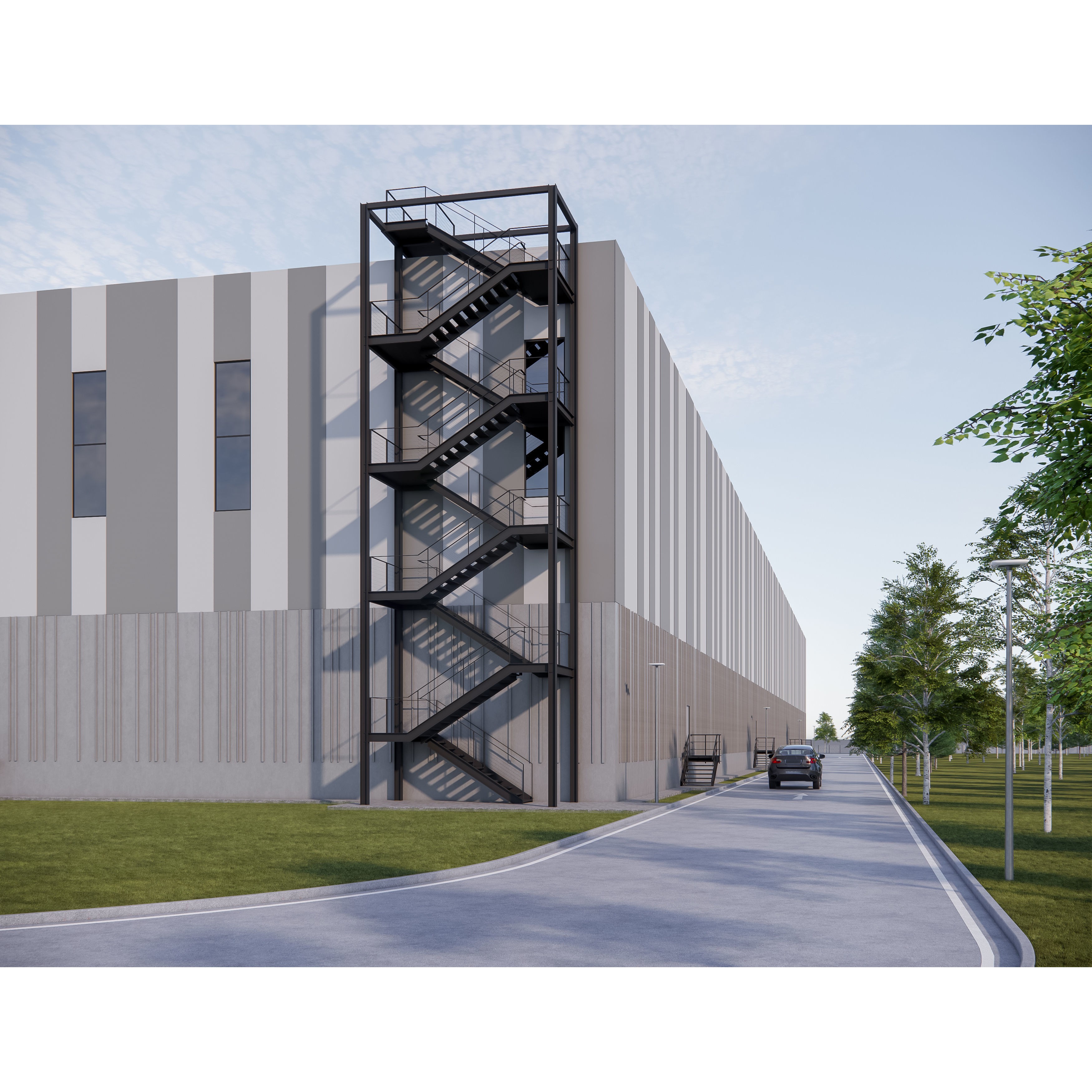 Industrial Hall 3D Model – Revit Family with PBR Textures, FBX - View 4