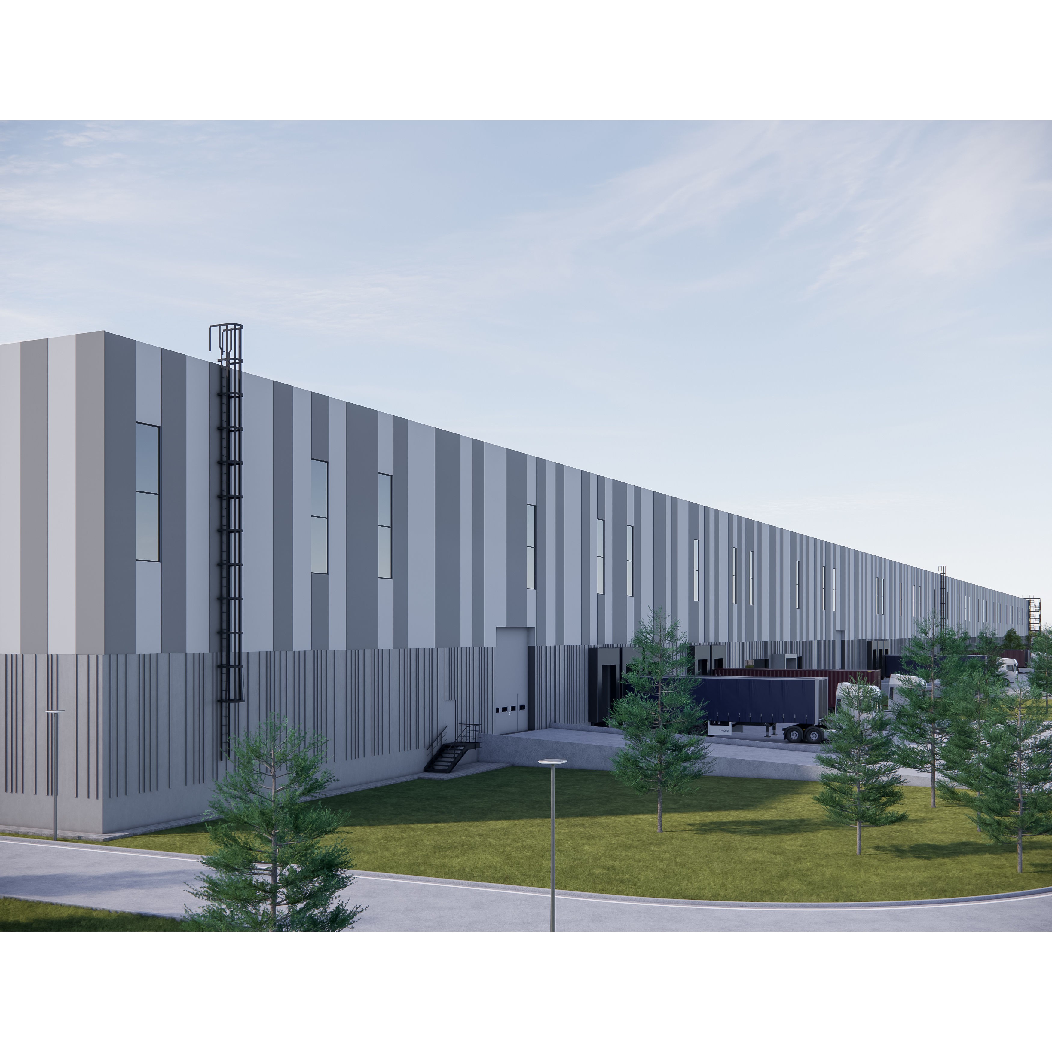 Industrial Hall 3D Model – Revit Family with PBR Textures, FBX - View 5