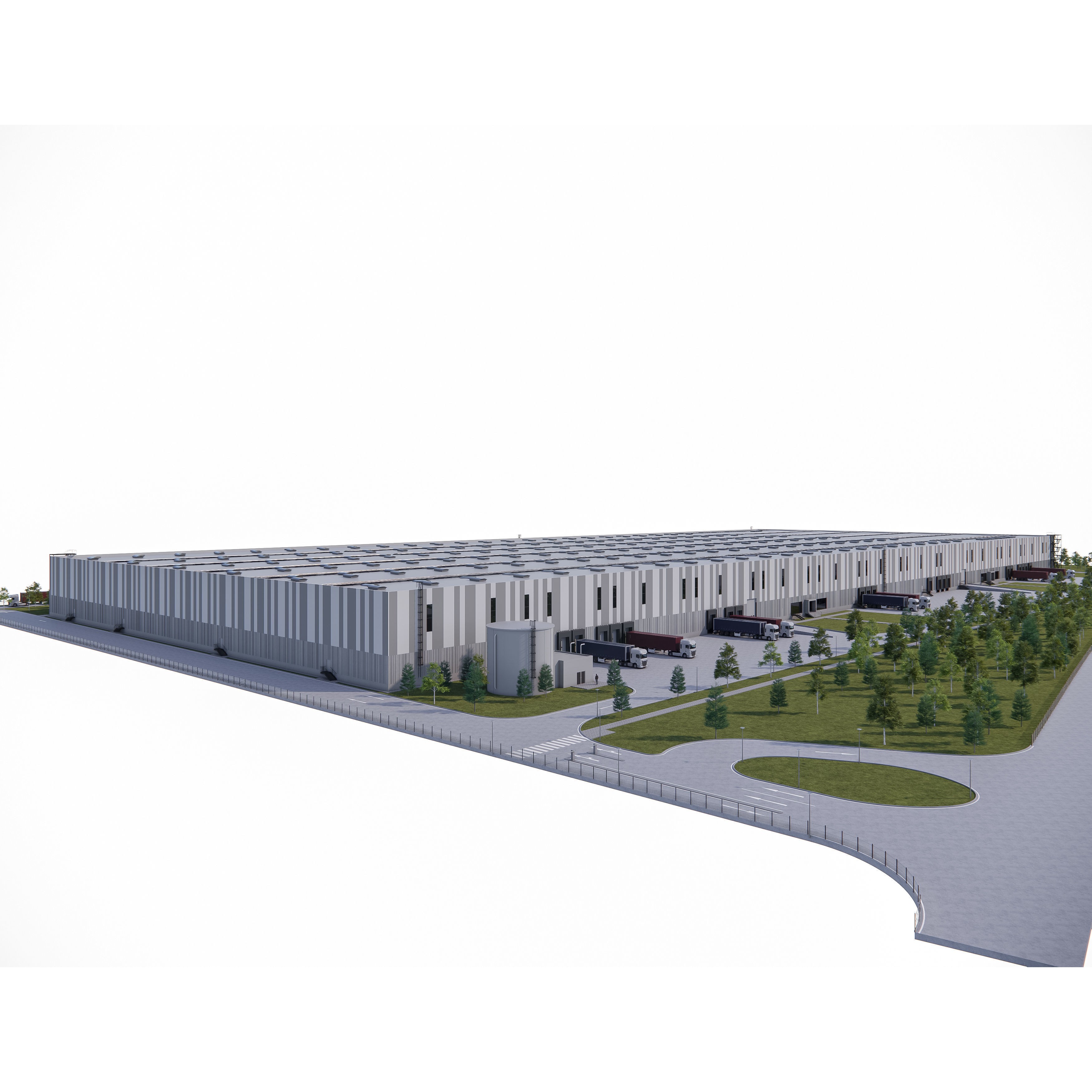 Industrial Hall 3D Model – Revit Family with PBR Textures, FBX - View 6