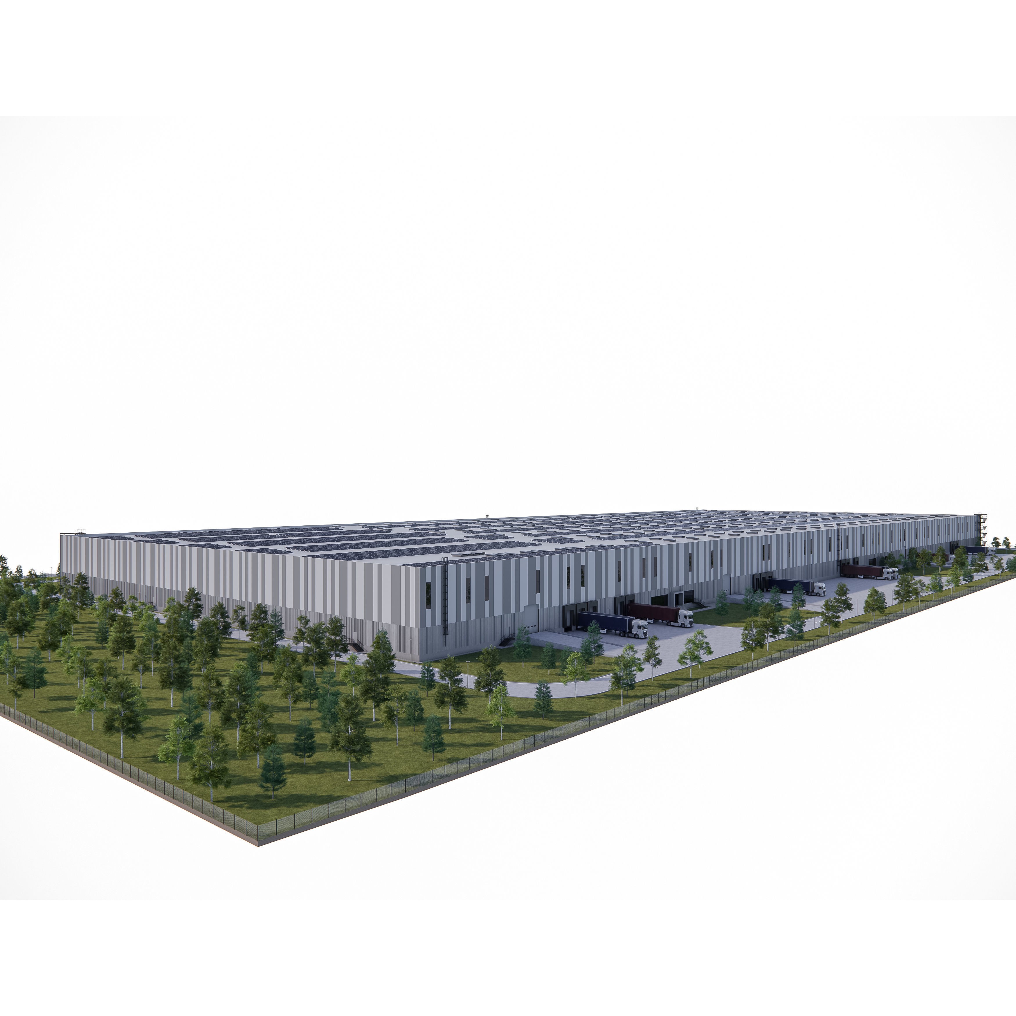 Industrial Hall 3D Model – Revit Family with PBR Textures, FBX - View 8