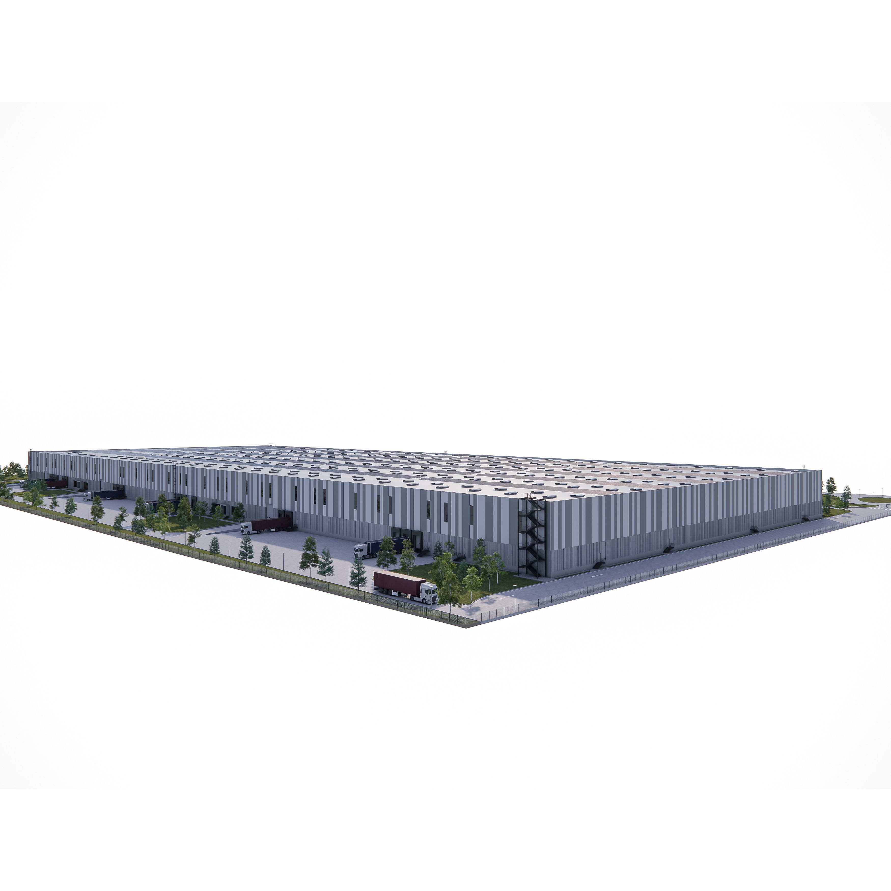Industrial Hall 3D Model – Revit Family with PBR Textures, FBX - View 9