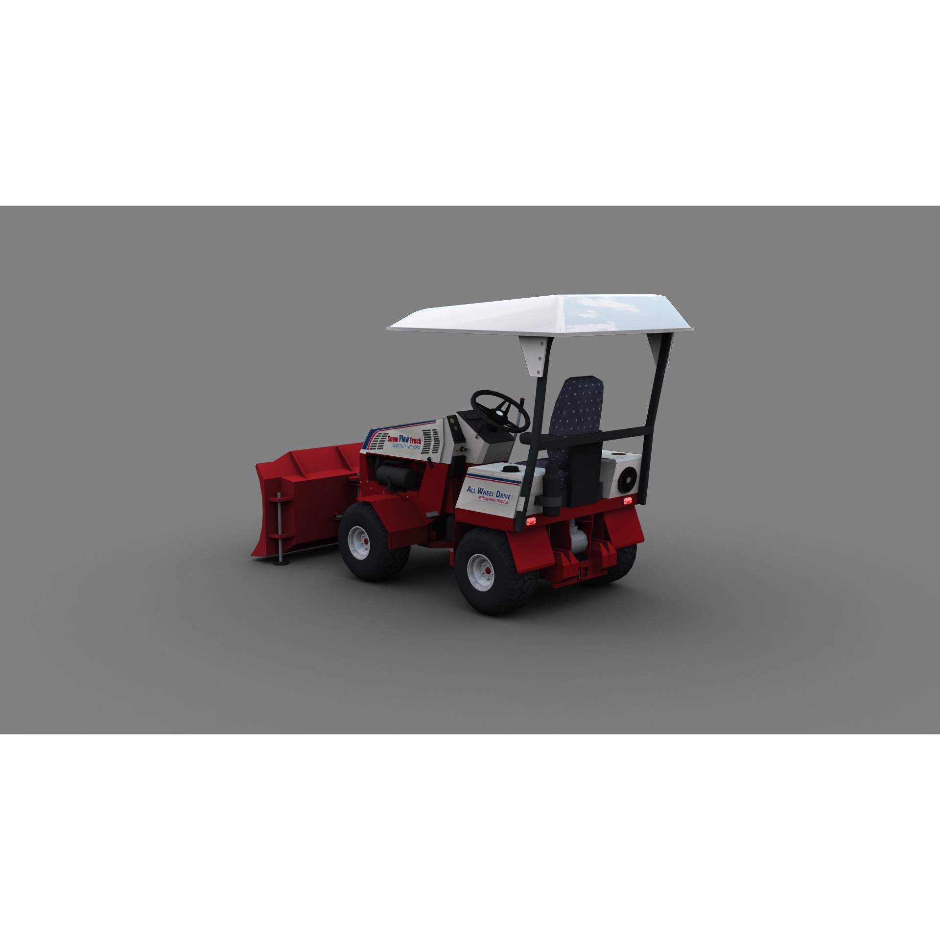 Snow Plow Truck 3D Model – Low Poly Game Asset, FBX, PBR Textures - View 12