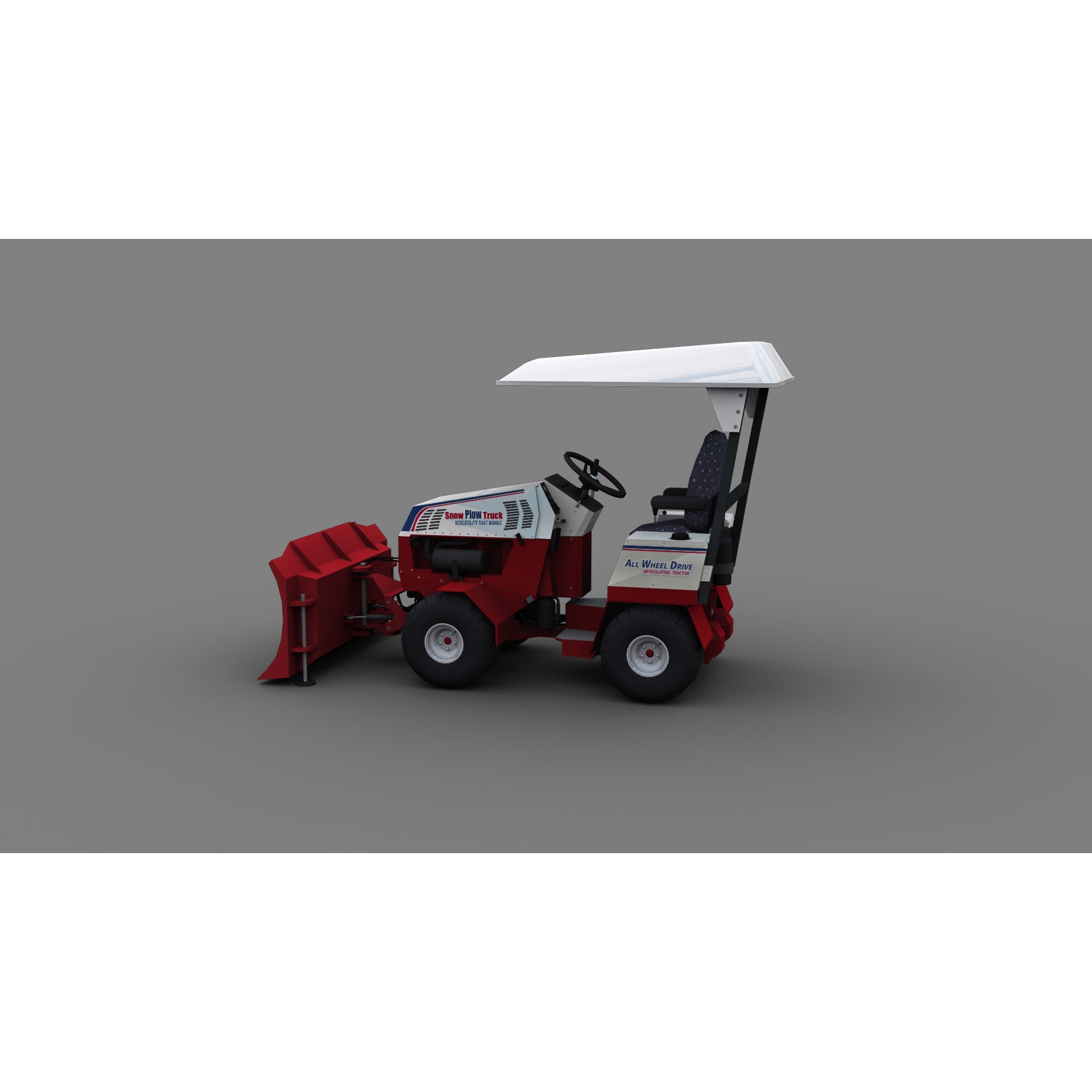 Snow Plow Truck 3D Model – Low Poly Game Asset, FBX, PBR Textures - View 13