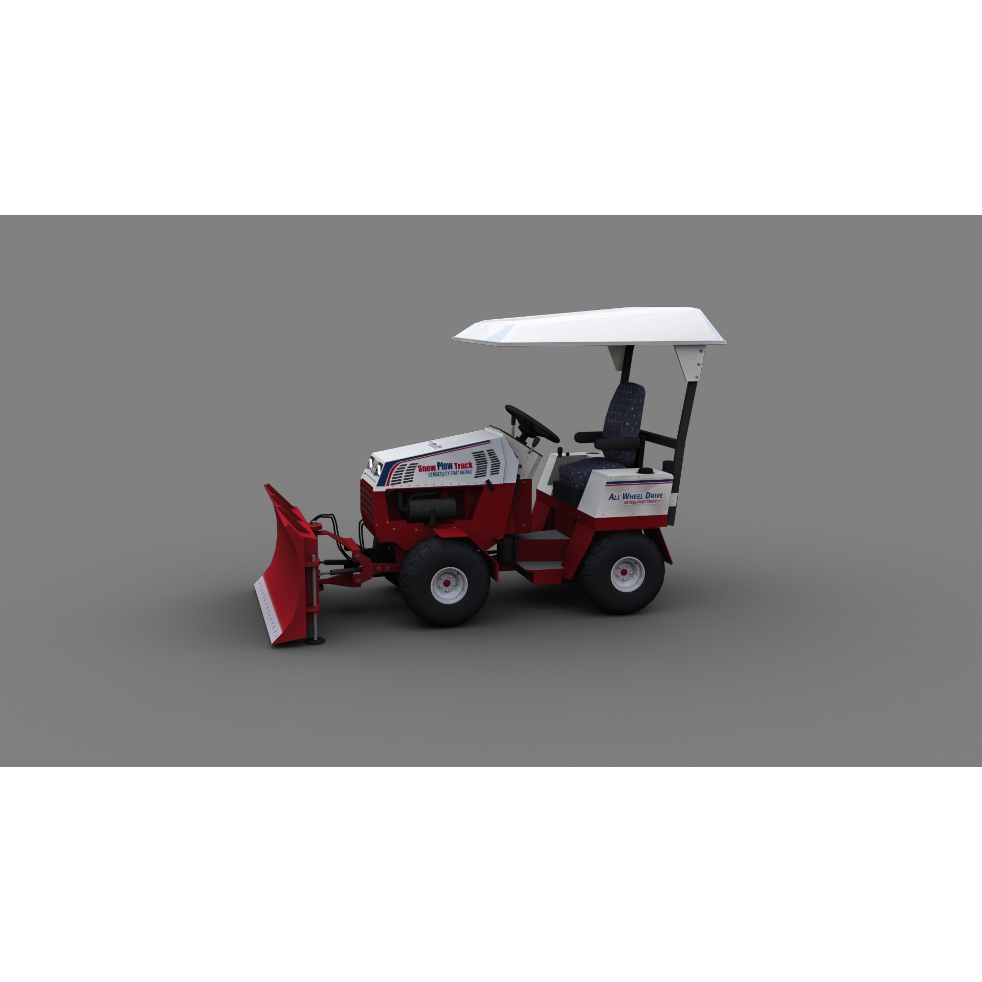 Snow Plow Truck 3D Model – Low Poly Game Asset, FBX, PBR Textures - View 14