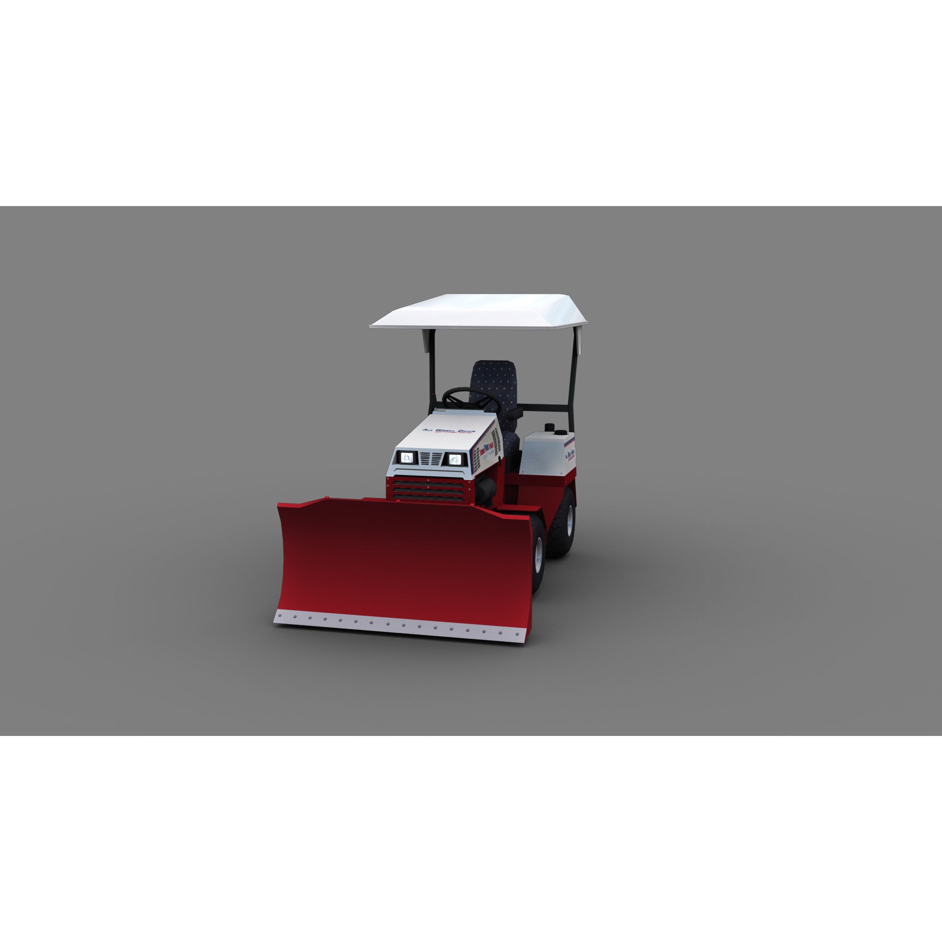 Snow Plow Truck 3D Model – Low Poly Game Asset, FBX, PBR Textures - View 4