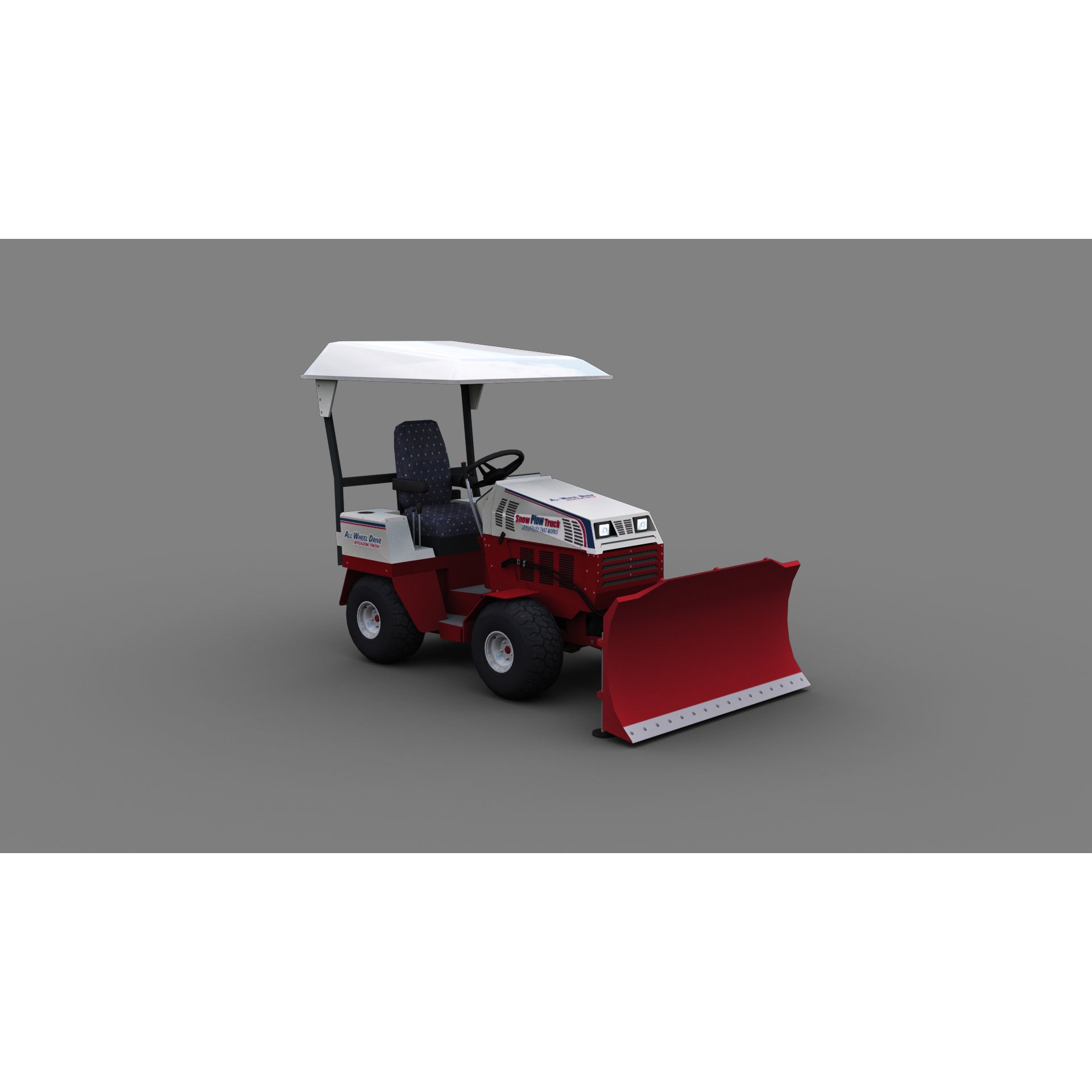Snow Plow Truck 3D Model – Low Poly Game Asset, FBX, PBR Textures - View 6