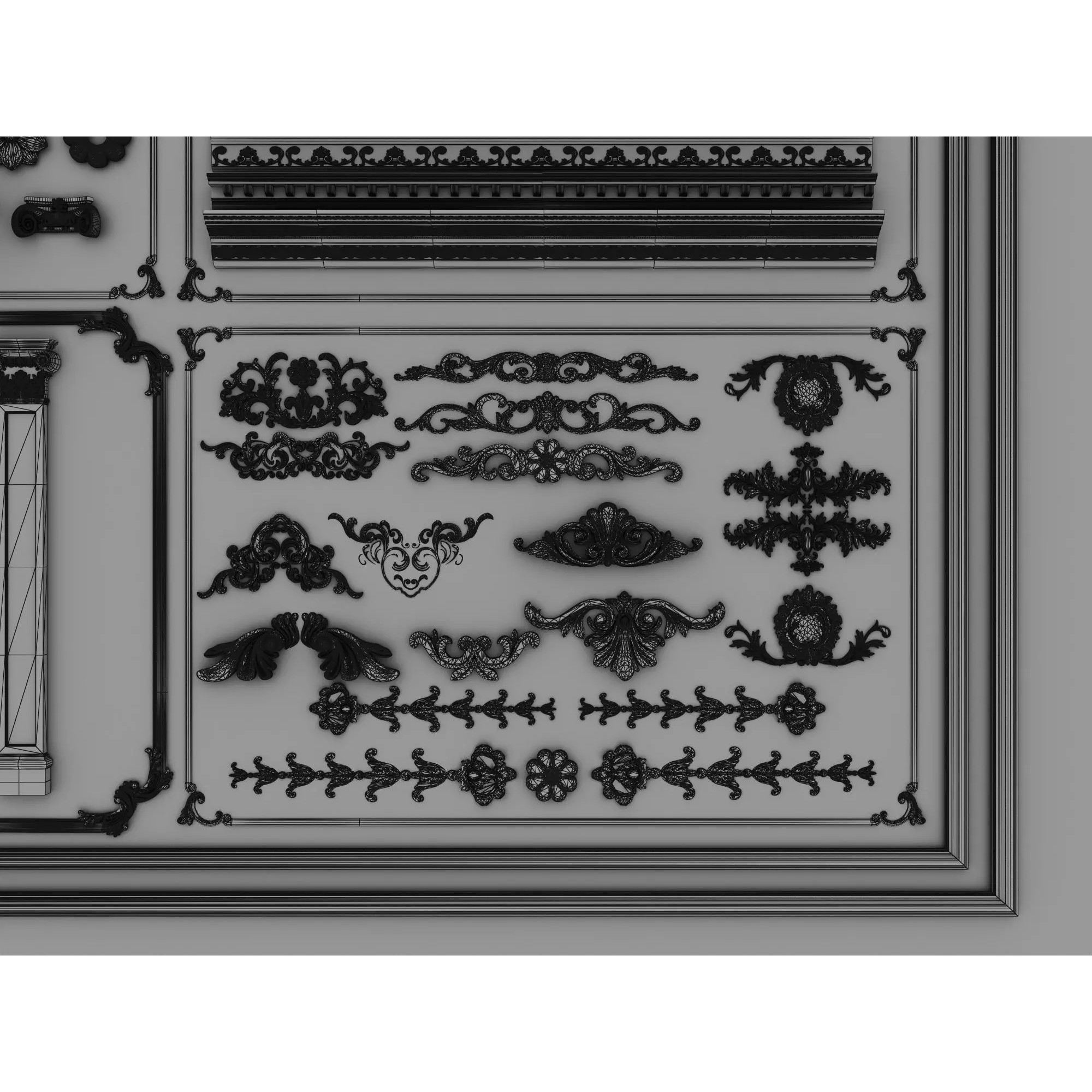 Classic Architectural Ornament Kit - Low-Poly 3D Model - View 15