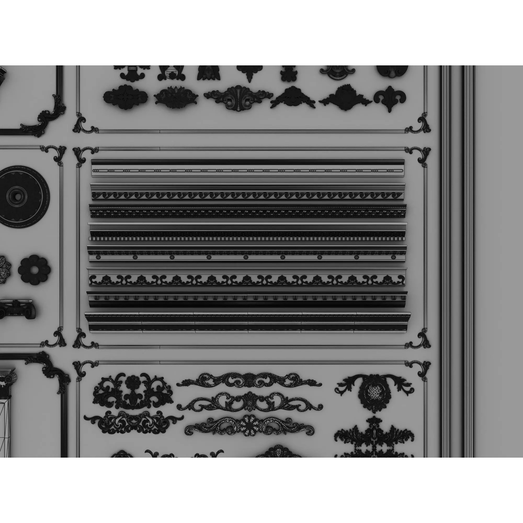 Classic Architectural Ornament Kit - Low-Poly 3D Model - View 16