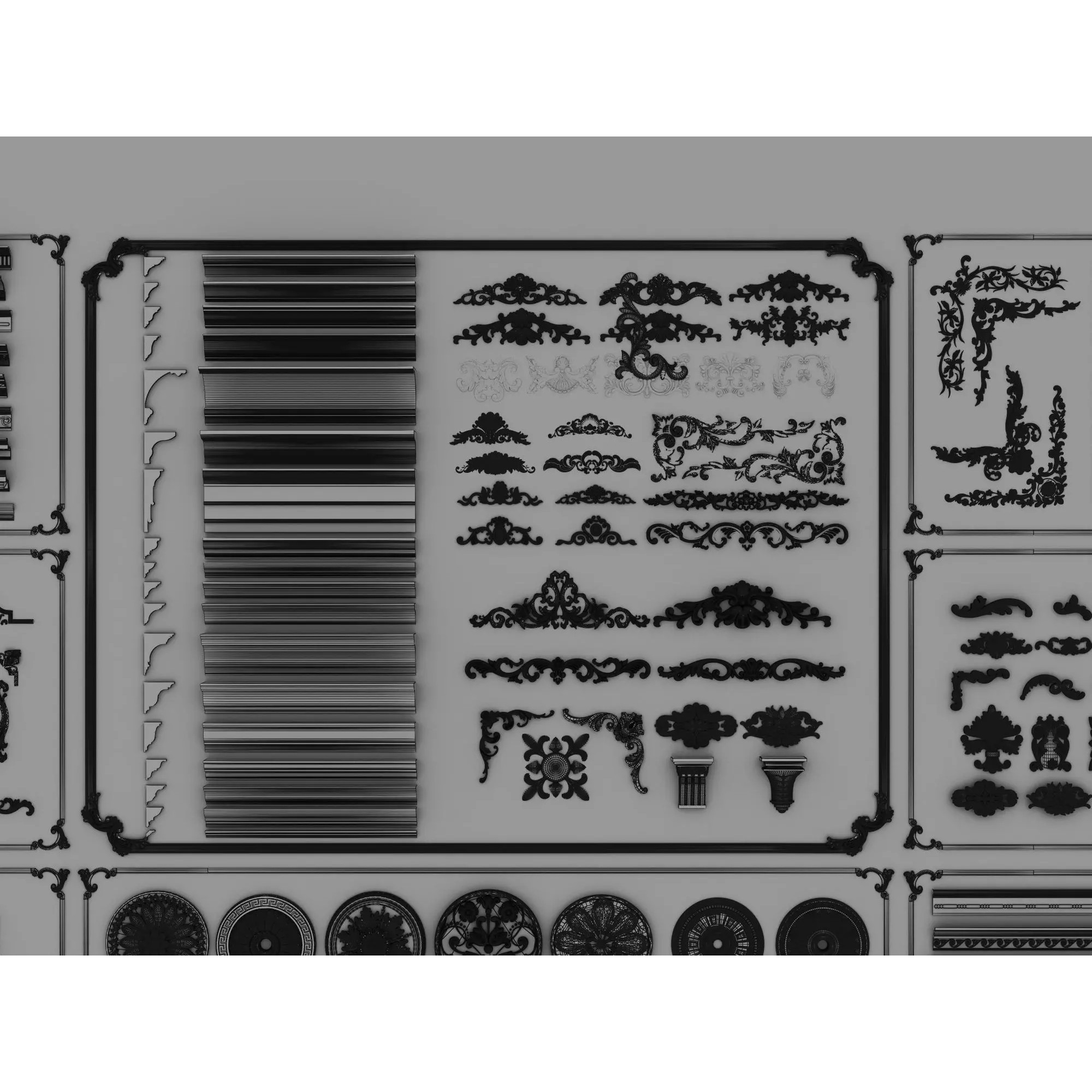 Classic Architectural Ornament Kit - Low-Poly 3D Model - View 18