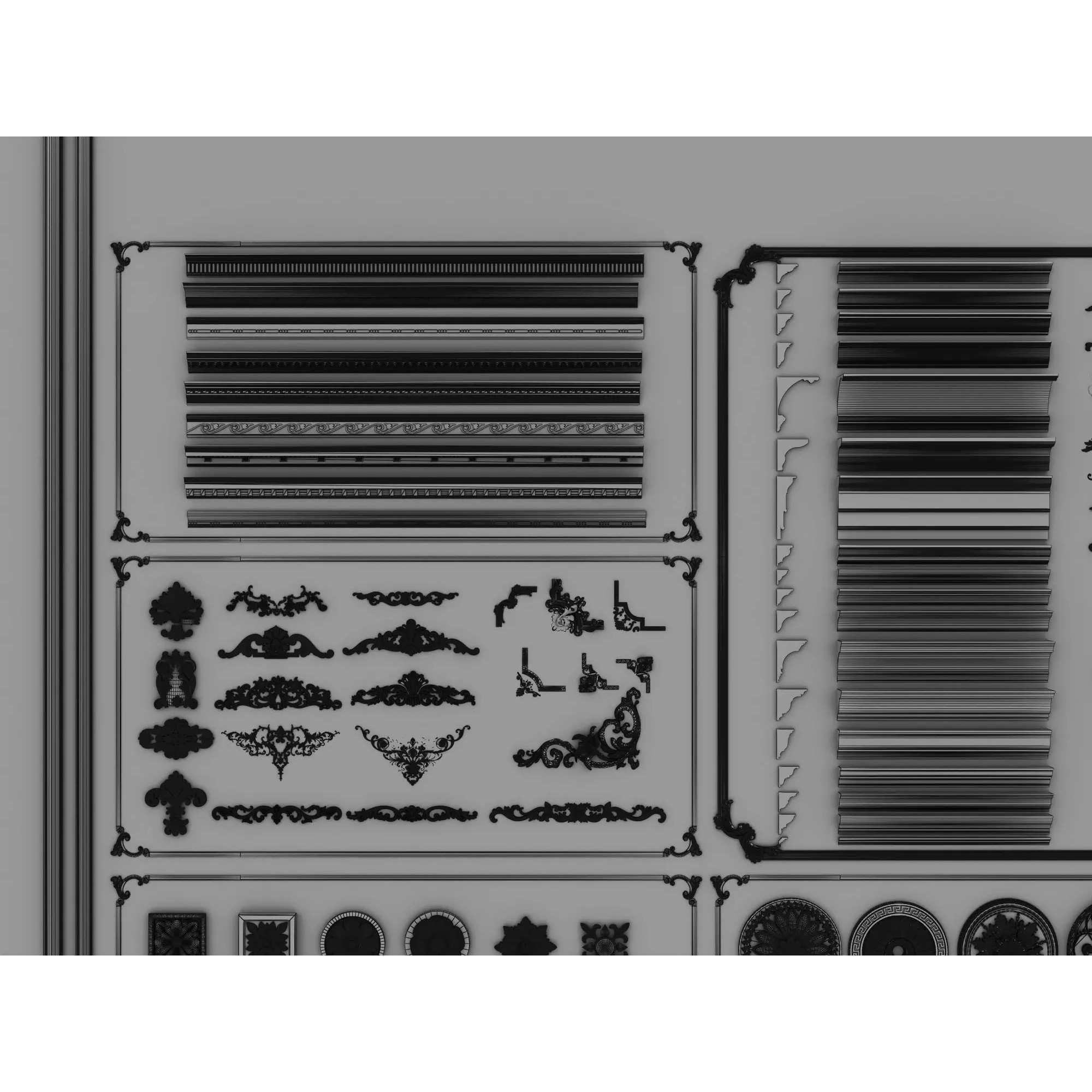 Classic Architectural Ornament Kit - Low-Poly 3D Model - View 19