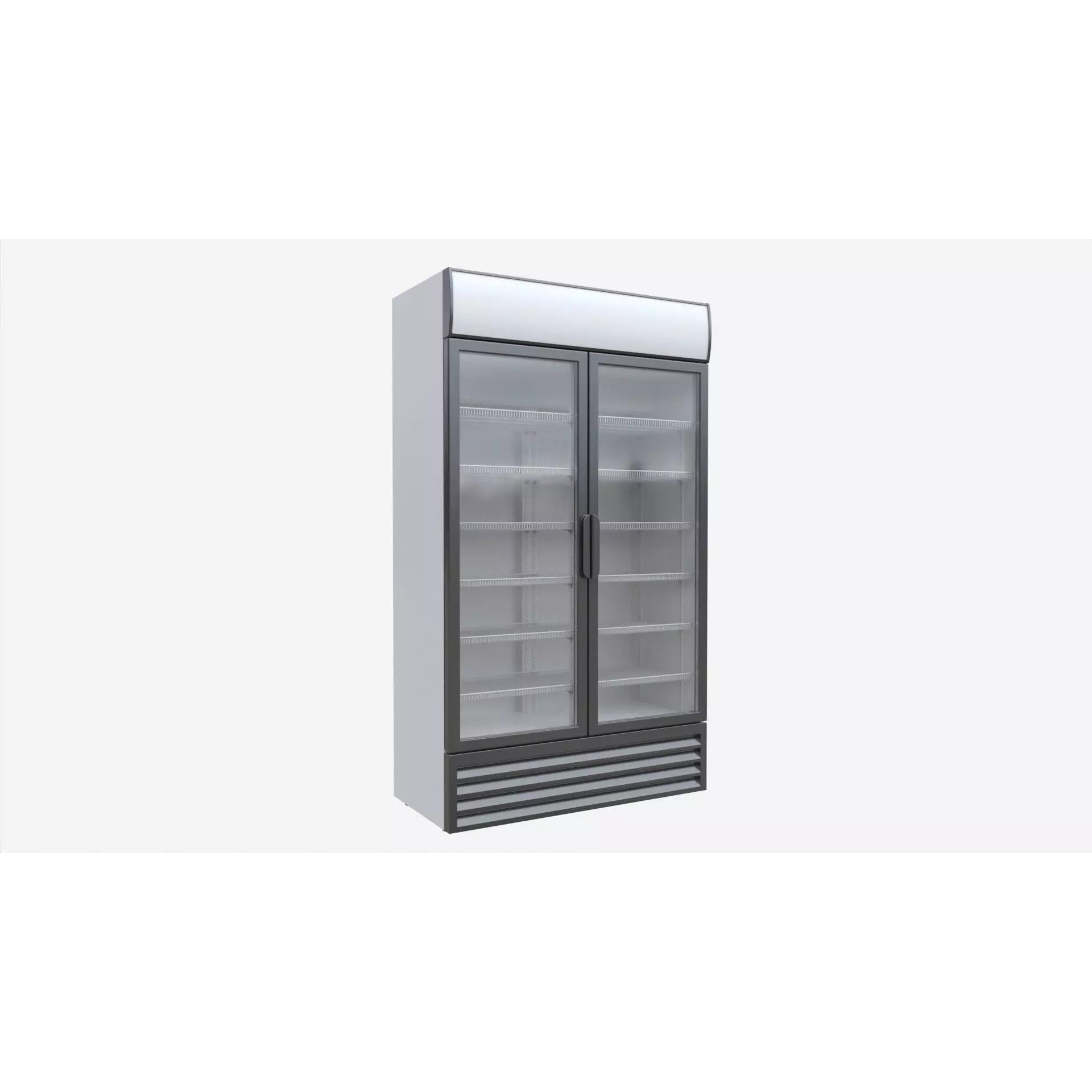 Beverage Cooler 3D Model – Industrial Double Fridge with PBR Textures - View 2