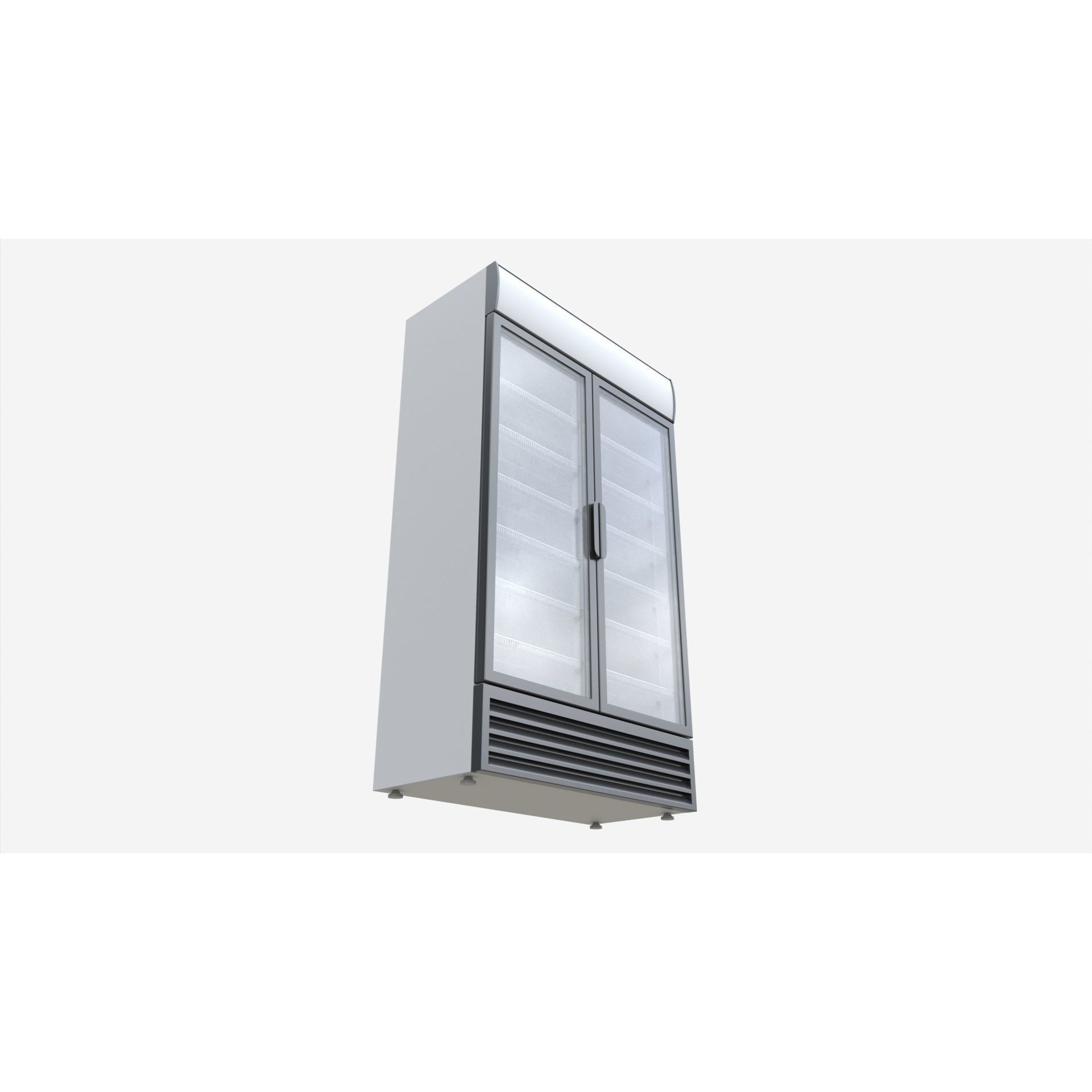 Beverage Cooler 3D Model – Industrial Double Fridge with PBR Textures - View 4
