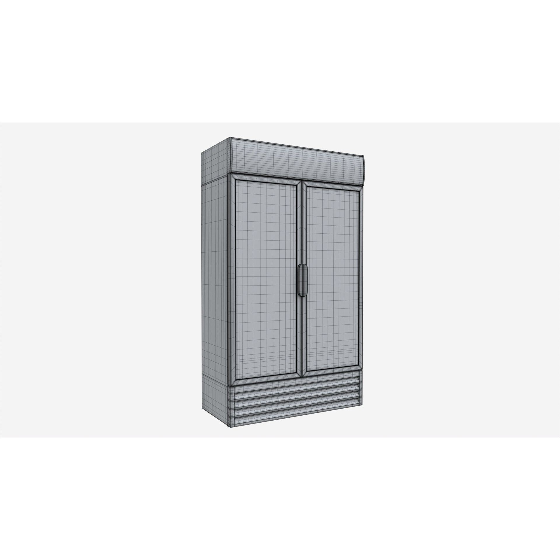 Beverage Cooler 3D Model – Industrial Double Fridge with PBR Textures - View 7