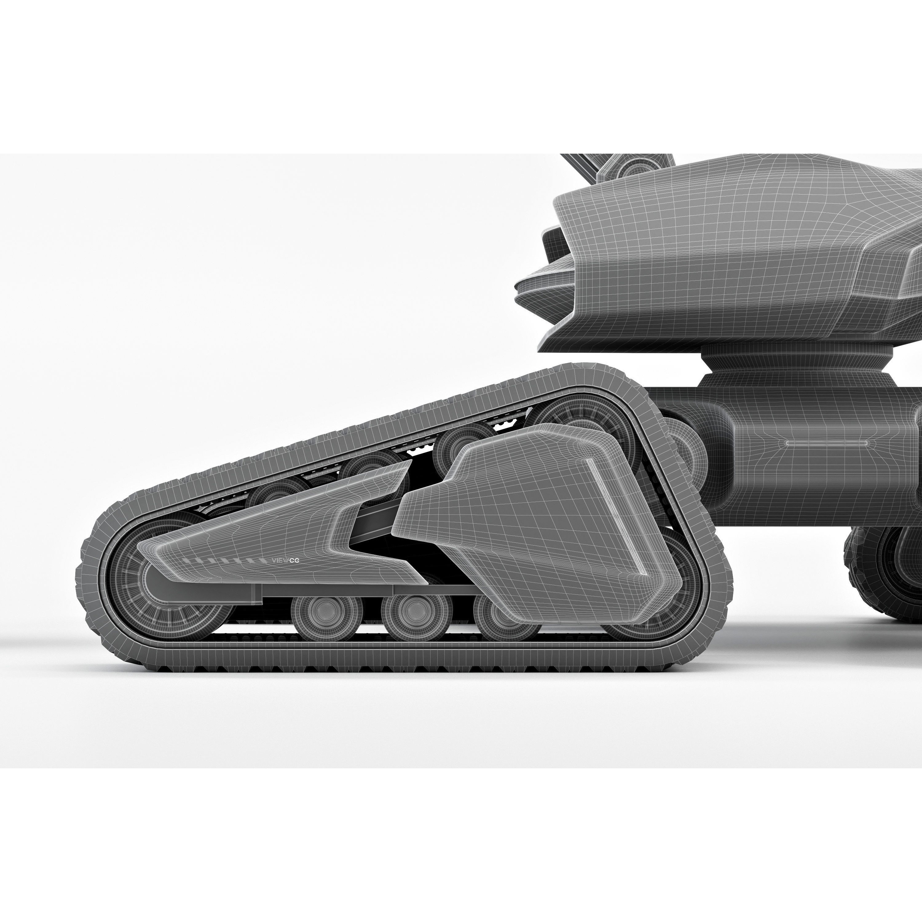 Cyber Excavator 3D Model – Futuristic Rigged Vehicle, FBX, OBJ, Blender - View 10