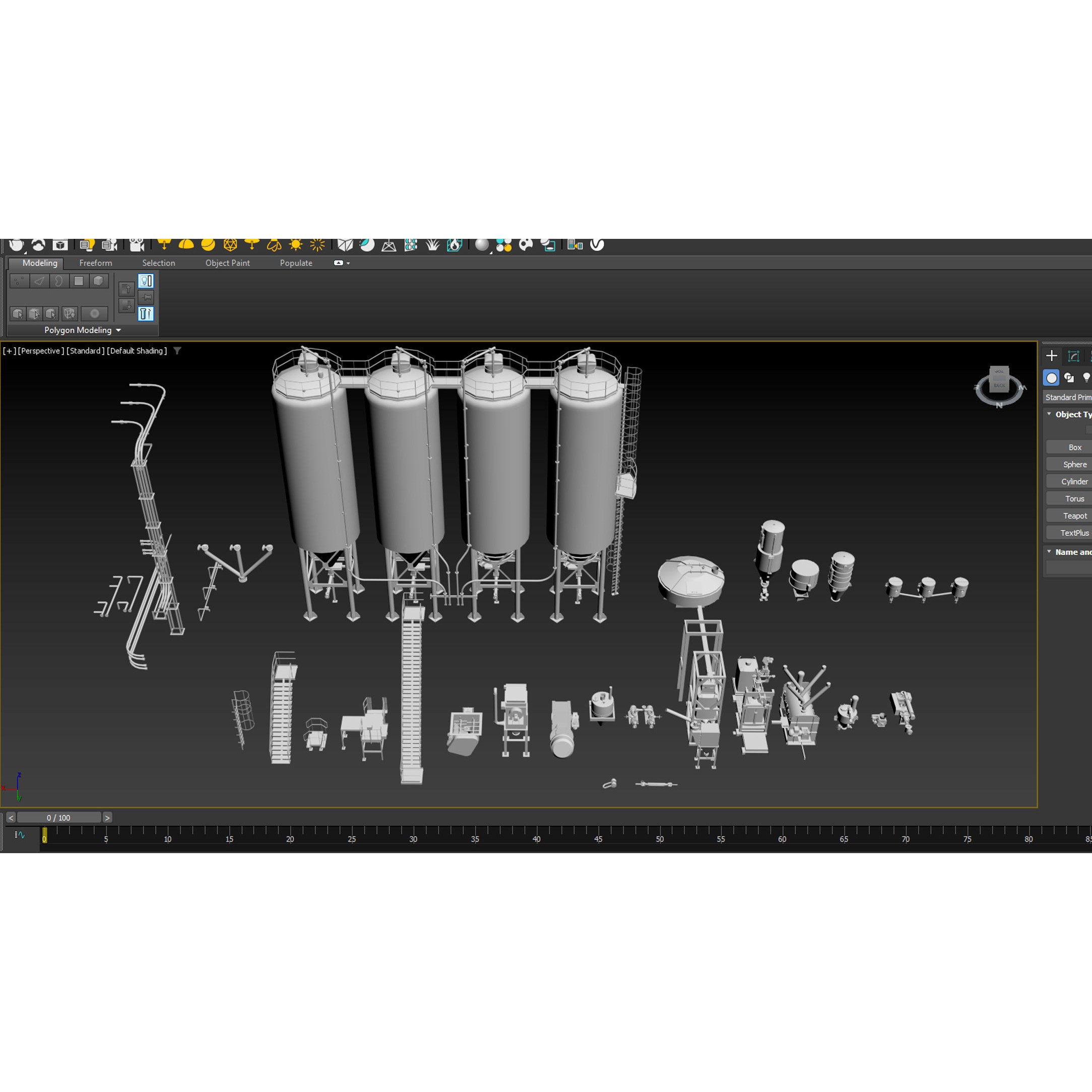 Factory Props 3D Model – High Detail Industrial Assets, FBX, Blend - View 3