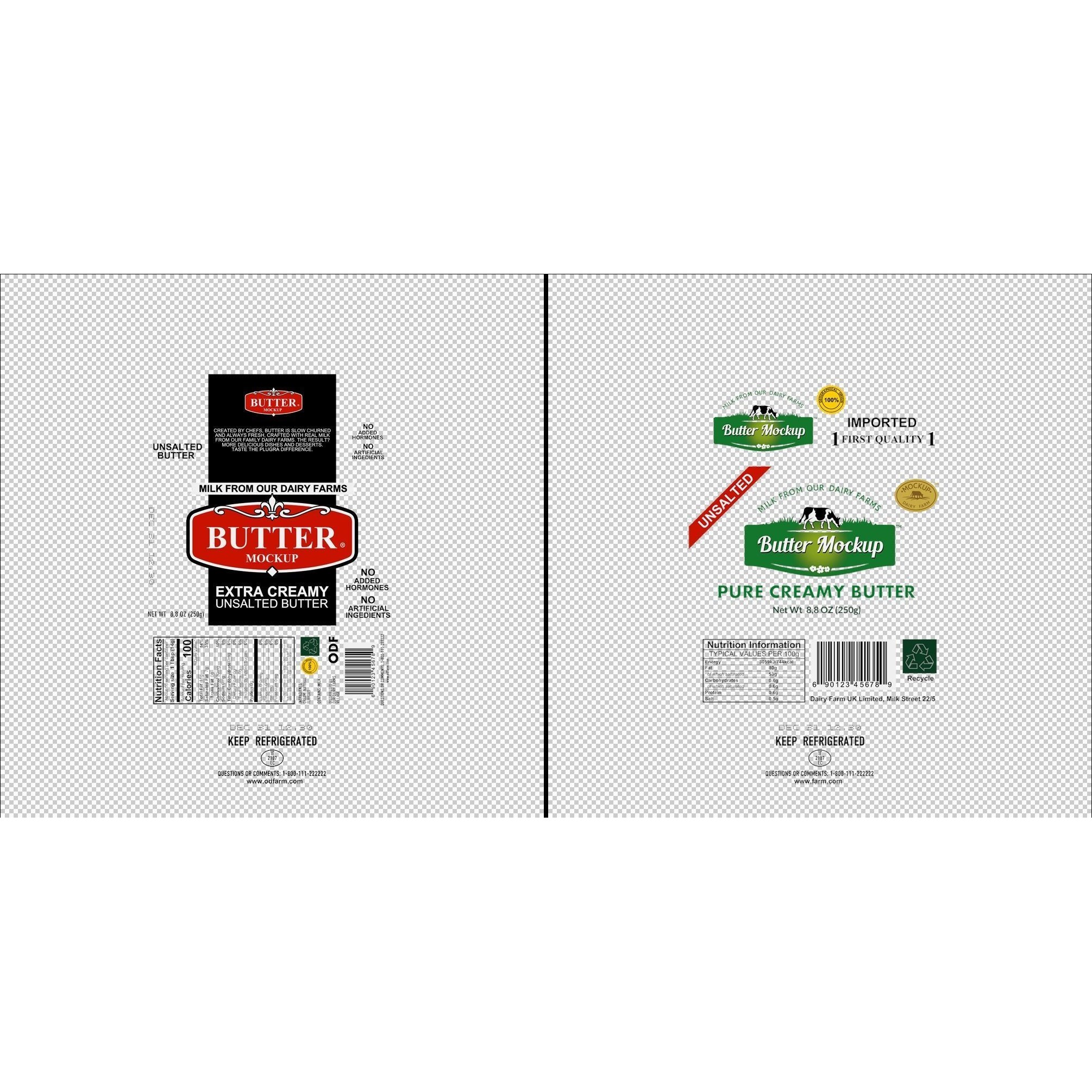 Butter Pack 3D Model – High-Quality Foil Package with Labels - View 16