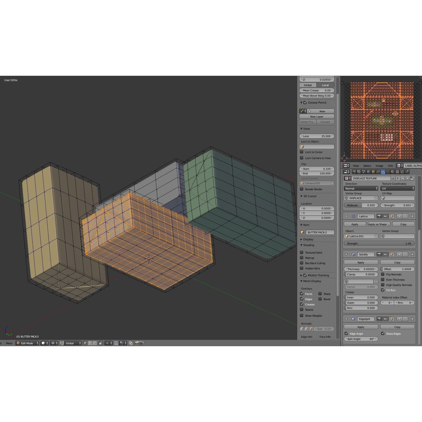 Butter Pack 3D Model – High-Quality Foil Package with Labels - View 18