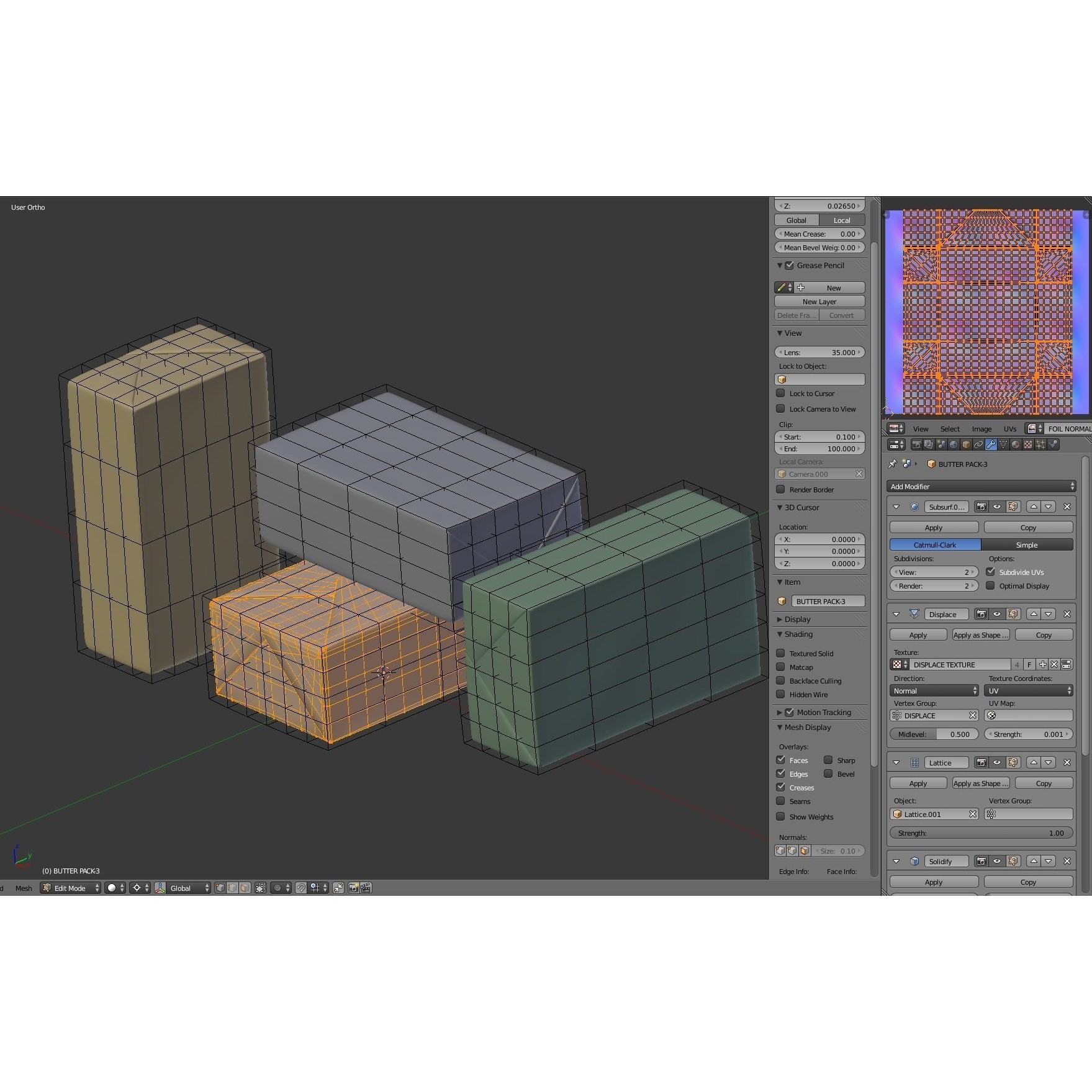Butter Pack 3D Model – High-Quality Foil Package with Labels - View 19