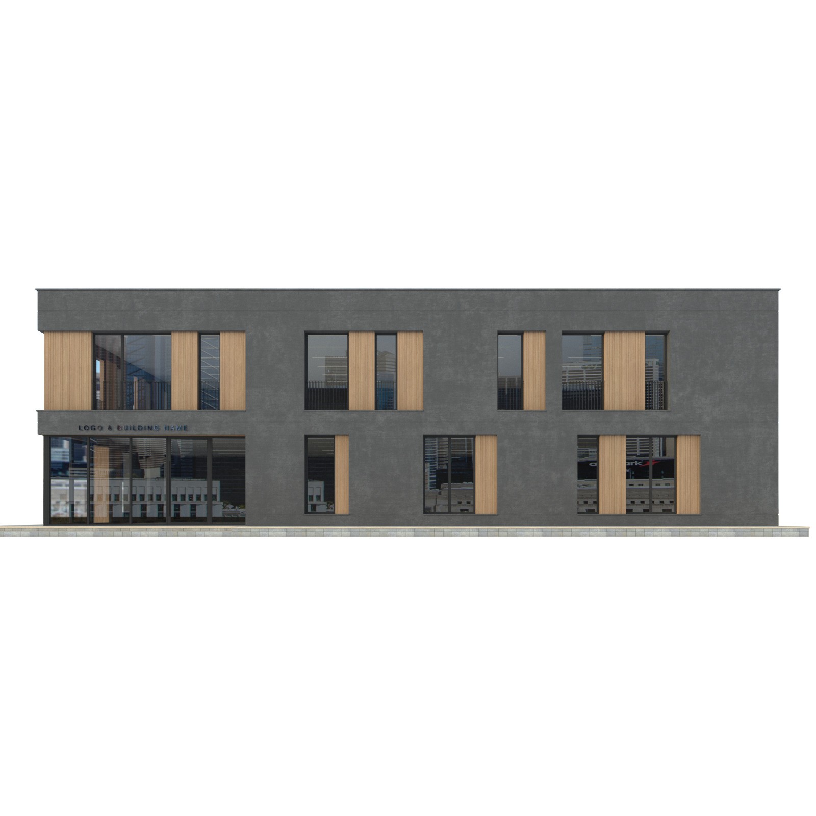 Modern Commercial Building No5 - Low-Poly 3D Model - View 14