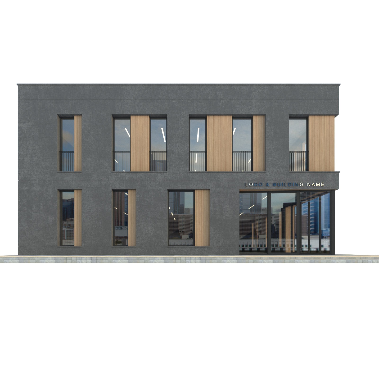 Modern Commercial Building No5 - Low-Poly 3D Model - View 15