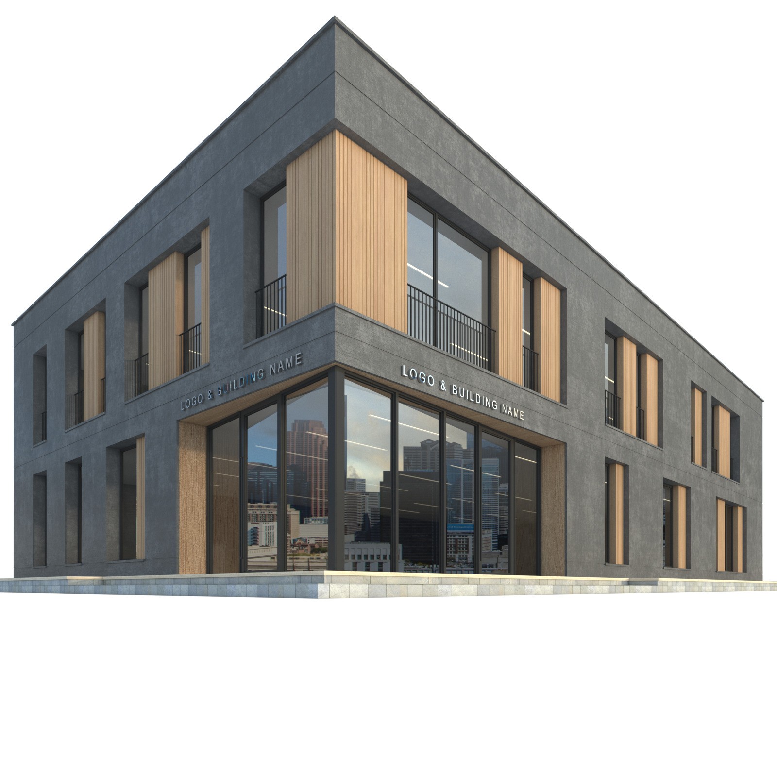 Modern Commercial Building No5 - Low-Poly 3D Model - View 16