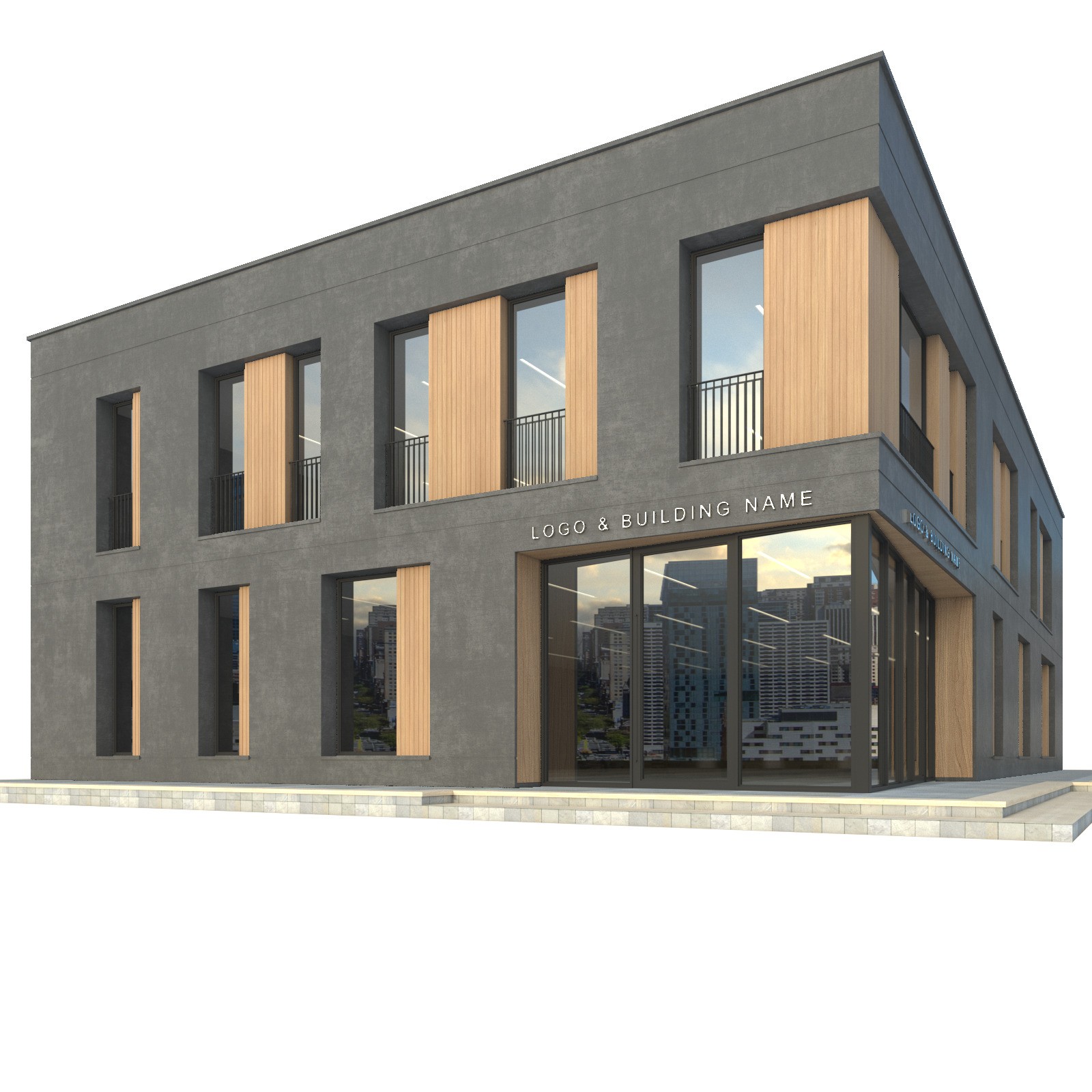 Modern Commercial Building No5 - Low-Poly 3D Model - View 17