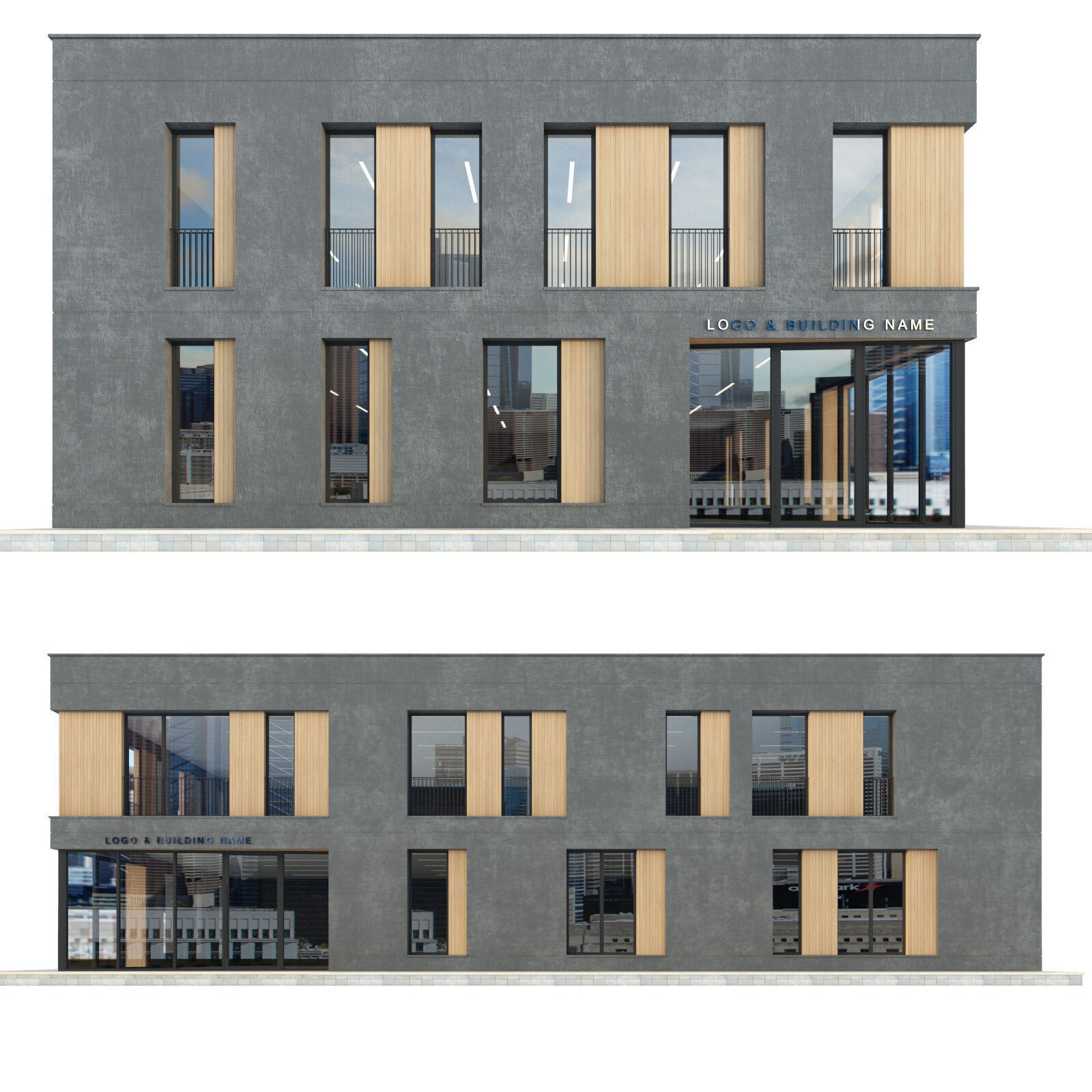 Modern Commercial Building No5 - Low-Poly 3D Model - View 6