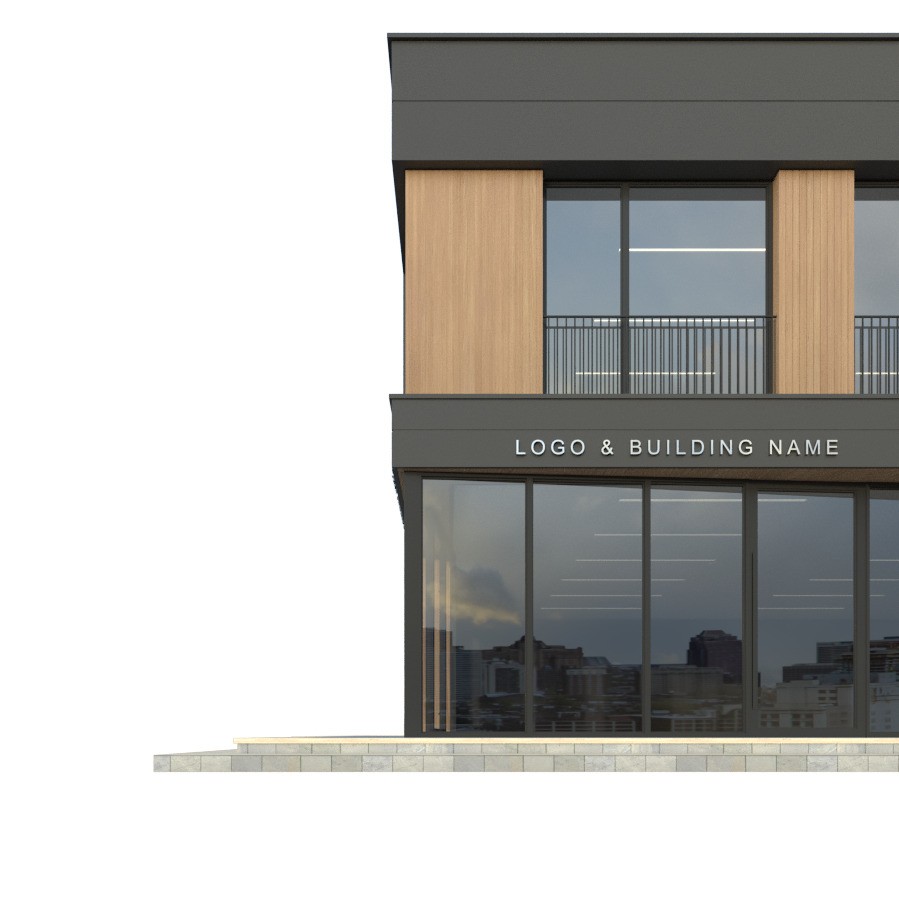 Modern Commercial Building No5 - Low-Poly 3D Model - View 7