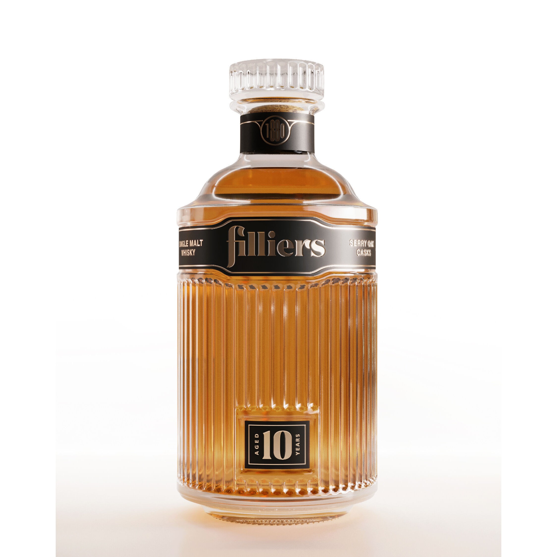Filliers Whiskey Bottle 3D Model – High-Quality PBR Asset, FBX - View 3