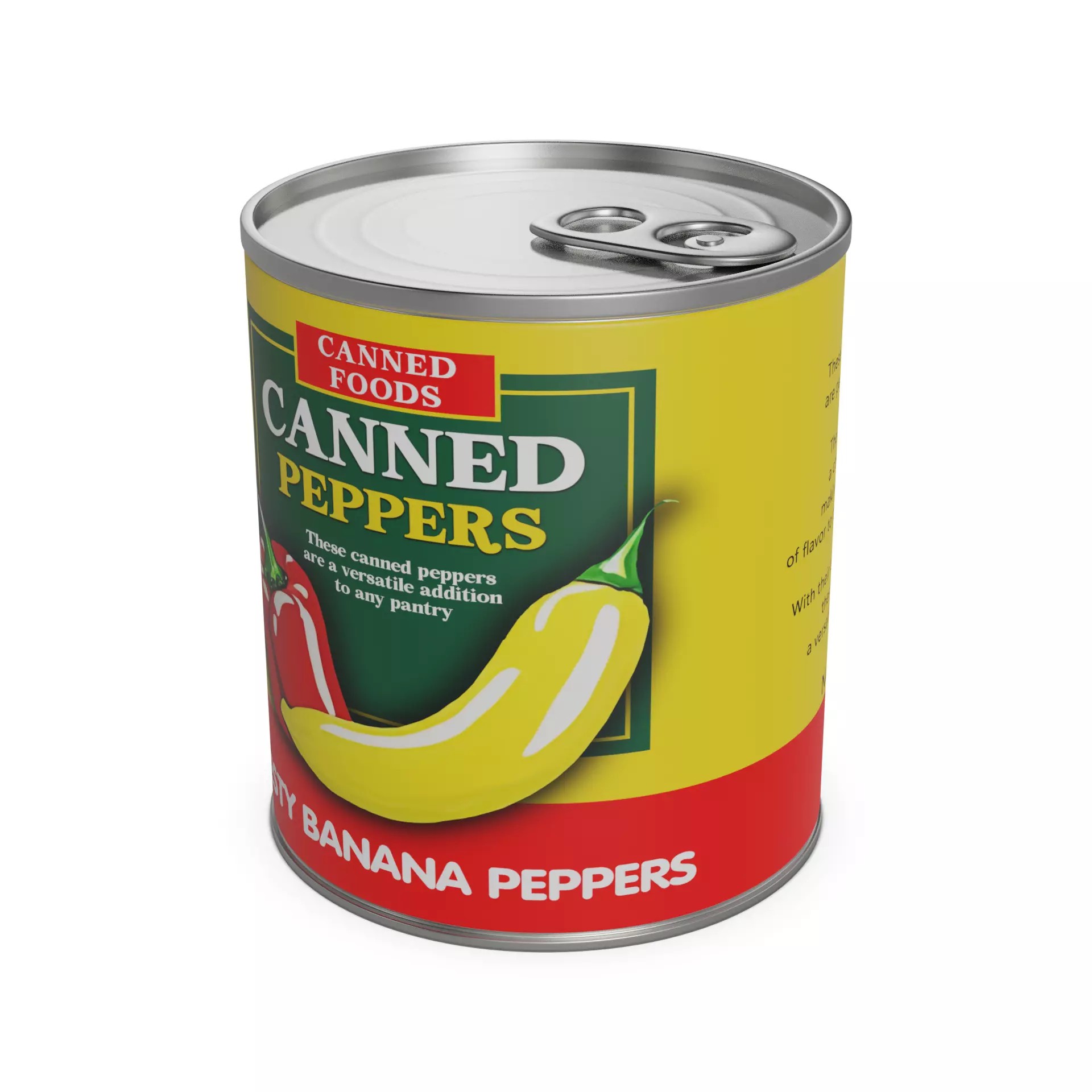 Canned Peppers 3D Model – Realistic Low Poly Food Asset, FBX - View 2