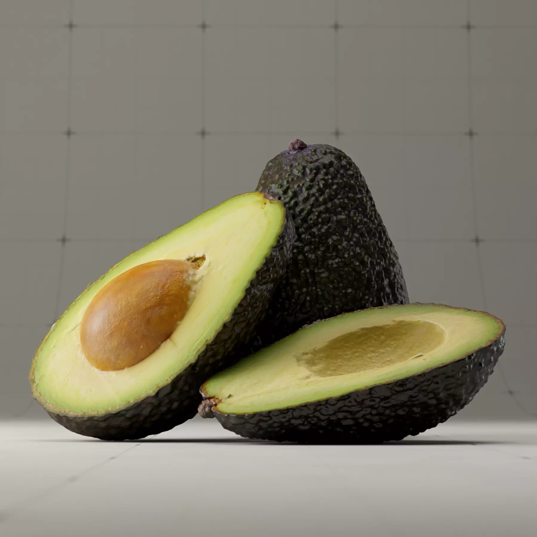 Detailed Avocado 3D Model – Photorealistic PBR Asset, Blender & FBX - View 2
