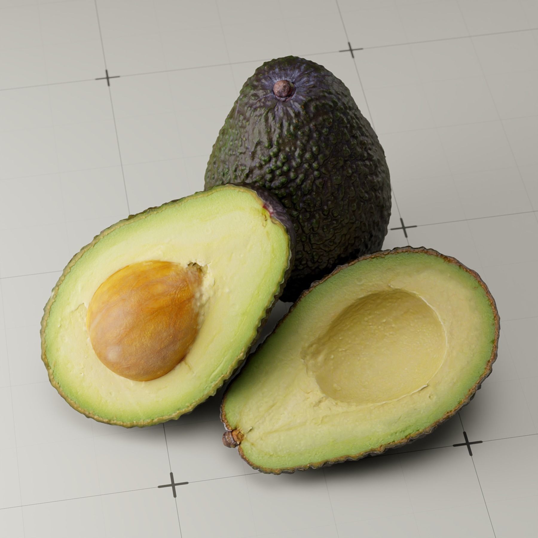 Detailed Avocado 3D Model – Photorealistic PBR Asset, Blender & FBX - View 3