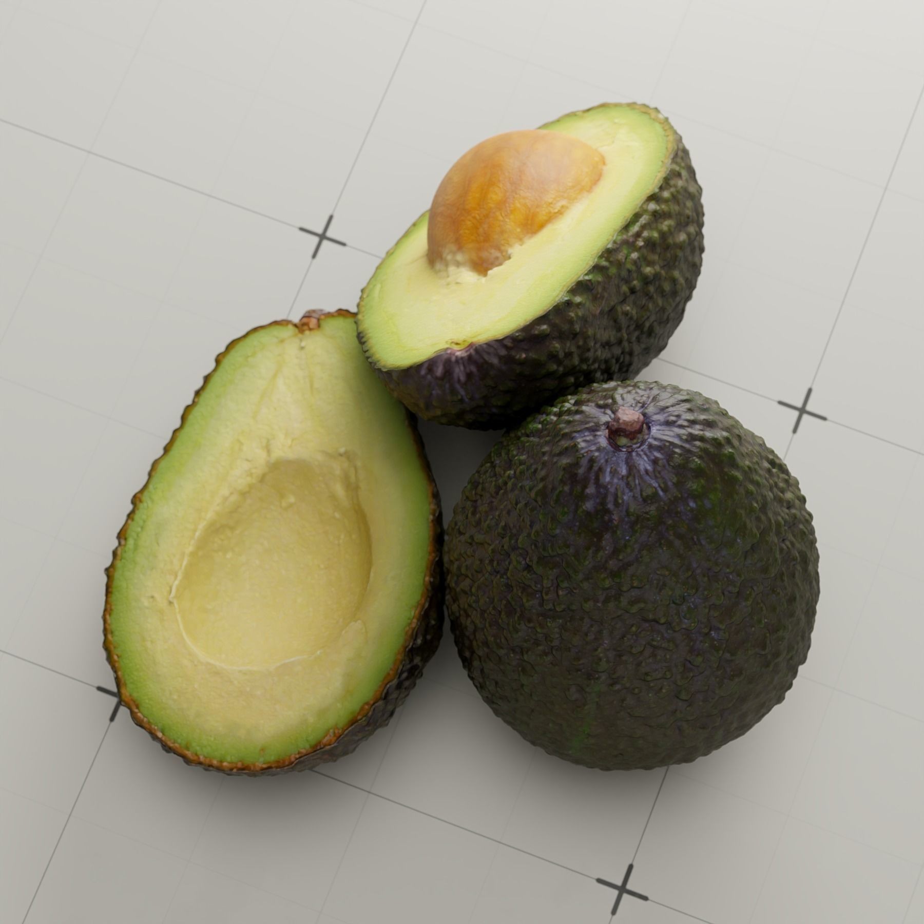Detailed Avocado 3D Model – Photorealistic PBR Asset, Blender & FBX - View 4