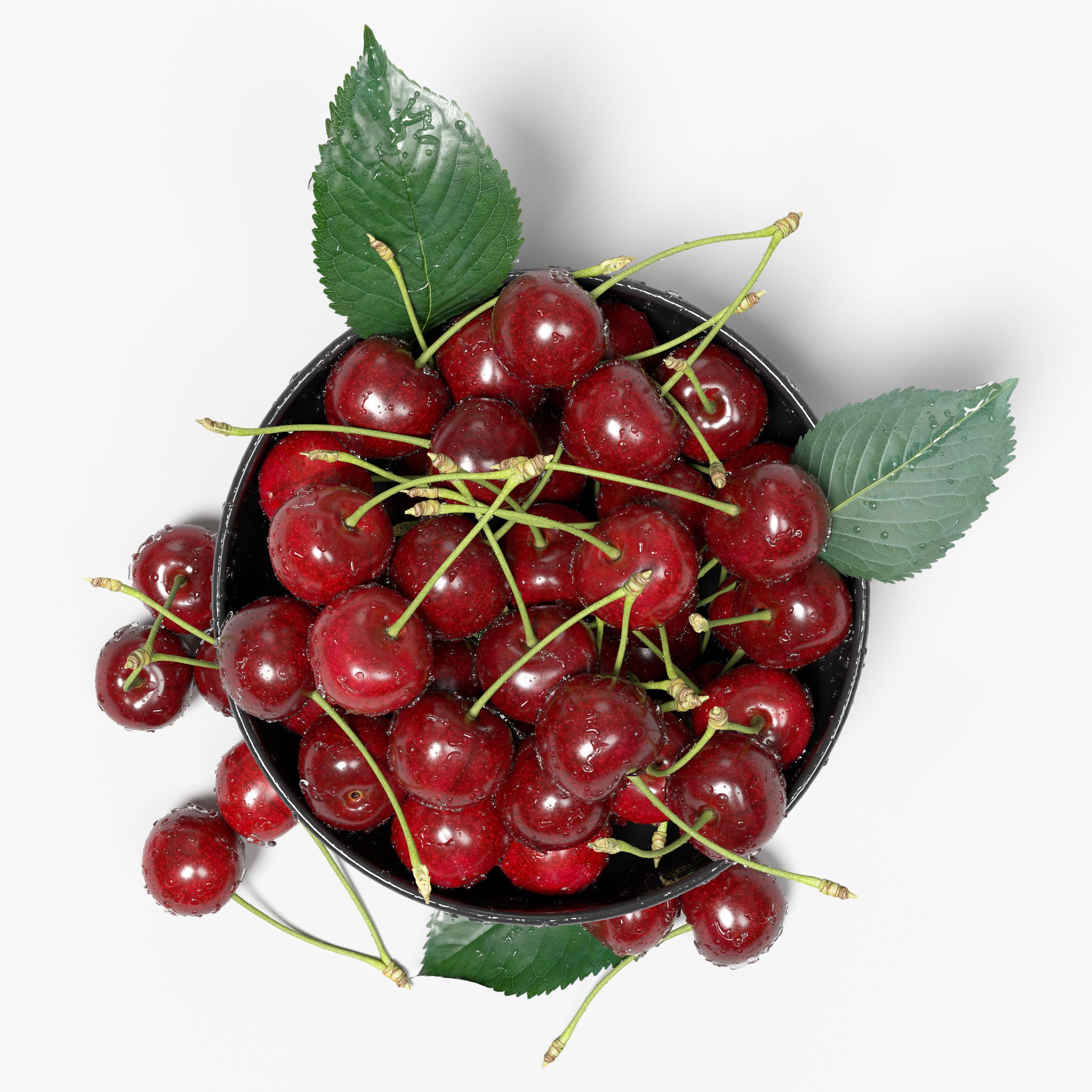 Wet Cherries 3D Model – Realistic High Poly Fruit Asset, FBX, OBJ - View 7