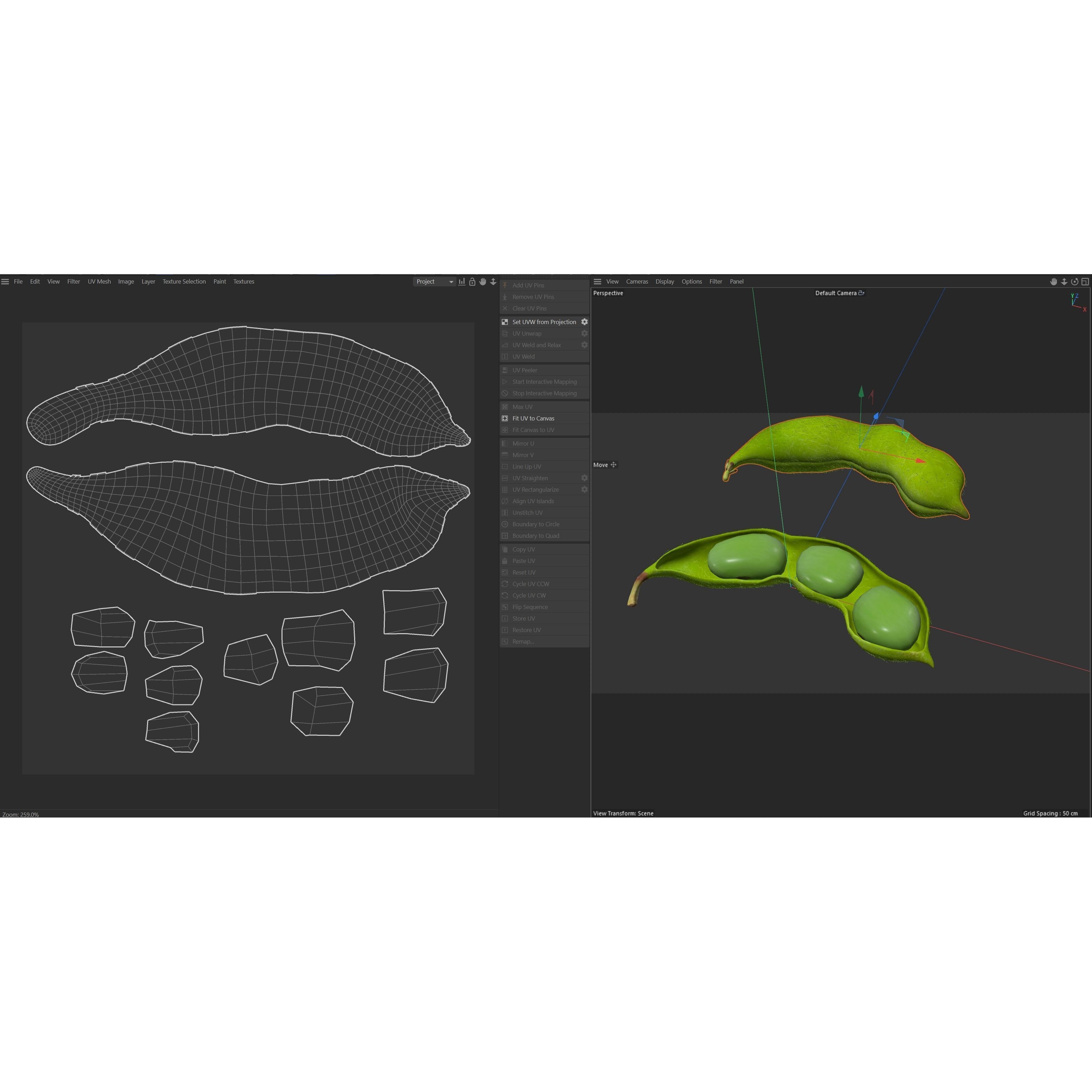 Soybean Green Pod 3D Model – Low Poly Game Asset, Blender, FBX, OBJ - View 9